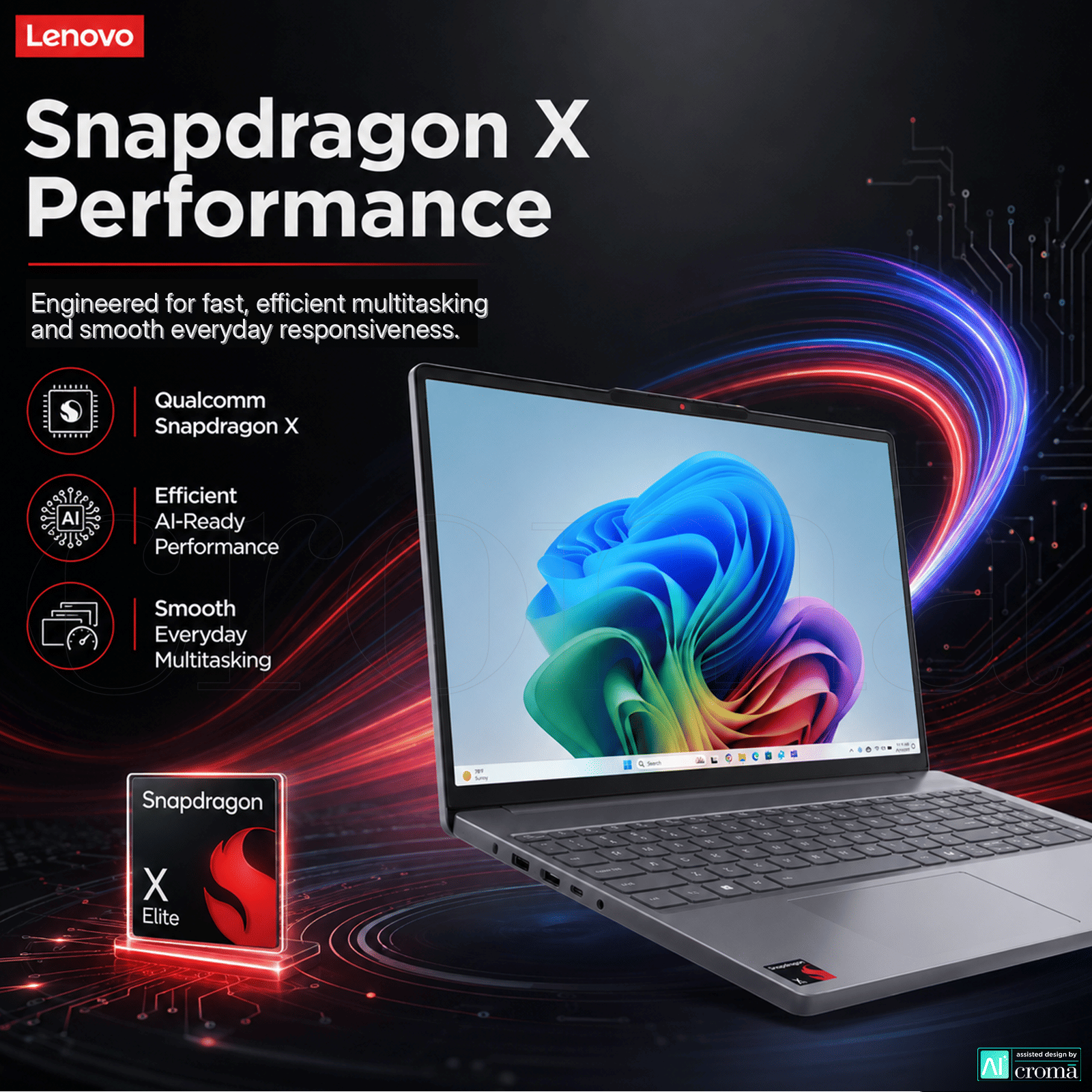 Lenovo IdeaPad Slim 3 15Q8X10 Qualcomm Snapdragon X Thin & Light Laptop (16GB, 512GB SSD, Windows 11 Home, 15.3 inch WUXGA IPS Display, MS Office Home 2024, Luna Grey, 1.55 KG) Lenovo IdeaPad Slim 3 15Q8X10 Qualcomm Snapdragon X Thin & Light Laptop (16GB, 512GB SSD, Windows 11 Home, 15.3 inch WUXGA IPS Display, MS Office Home 2024, Luna Grey, 1.55 KG)_4