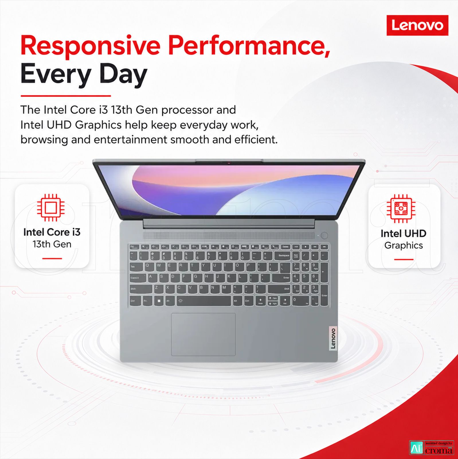 Lenovo IdeaPad Slim 3 15IRU8 Intel Core i3 13th Gen Thin & Light Laptop (8GB, 512GB SSD, Windows 11 Home, 15.6 inch Full HD TN Display, MS Office Home 2024, Arctic Grey, 1.62 KG)_3