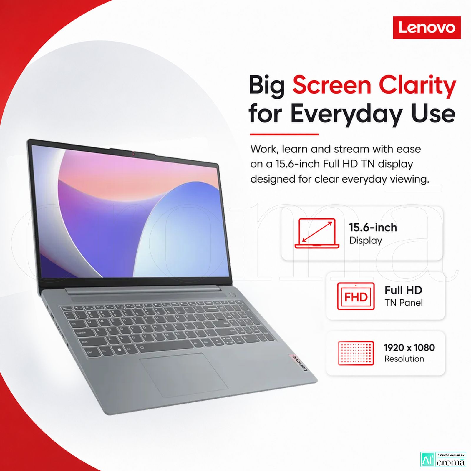 Lenovo IdeaPad Slim 3 15IRU8 Intel Core i3 13th Gen Thin & Light Laptop (8GB, 512GB SSD, Windows 11 Home, 15.6 inch Full HD TN Display, MS Office Home 2024, Arctic Grey, 1.62 KG)_4