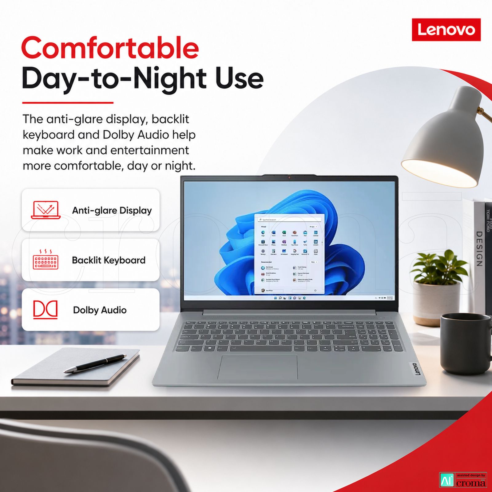Lenovo IdeaPad Slim 3 15IRU8 Intel Core i3 13th Gen Thin & Light Laptop (8GB, 512GB SSD, Windows 11 Home, 15.6 inch Full HD TN Display, MS Office Home 2024, Arctic Grey, 1.62 KG)_7
