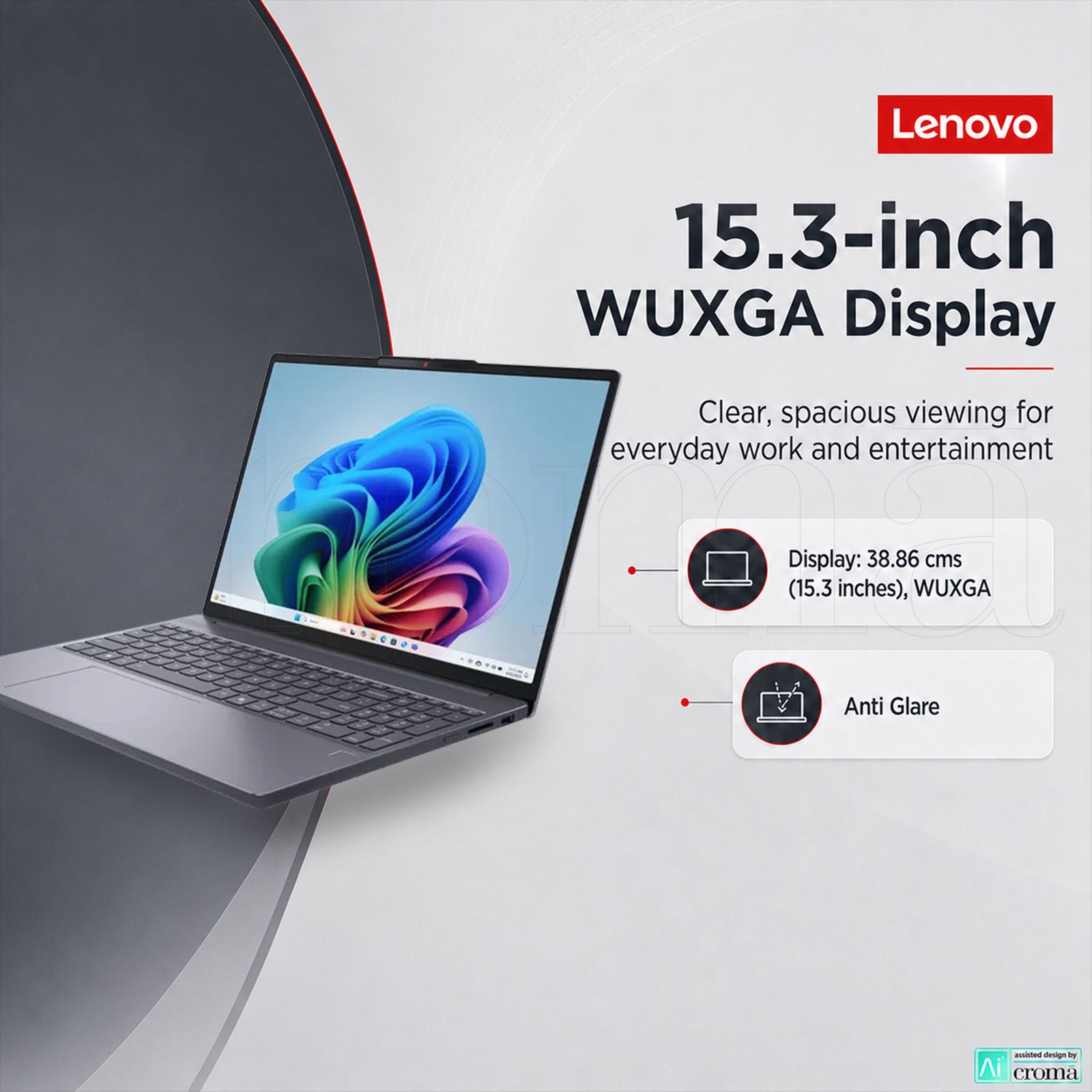 Lenovo IdeaPad Slim 3 15Q8X10 Qualcomm Snapdragon X Thin & Light Laptop (16GB, 512GB SSD, Windows 11 Home, 15.3 inch WUXGA IPS Display, MS Office Home 2024, Luna Grey, 1.55 KG)_6
