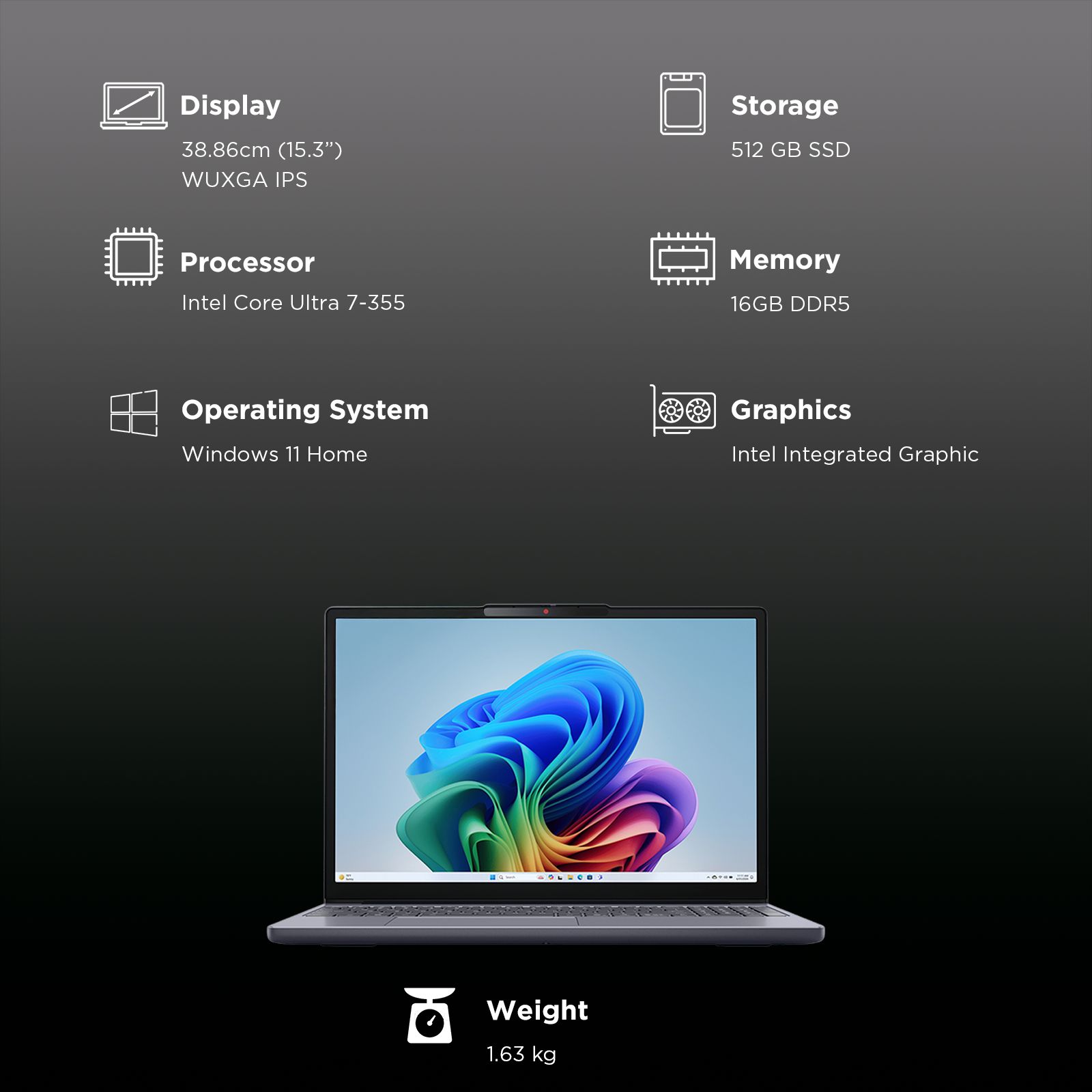 Lenovo IdeaPad Slim 3 15IPH11 Intel Core Ultra 7 Thin & Light Laptop (16GB, 512GB SSD, Windows 11 Home, 15.3 inch WUXGA IPS Display, MS Office Home 2024, Luna Grey, 1.63 KG) Lenovo IdeaPad Slim 3 15IPH11 Intel Core Ultra 7 Thin & Light Laptop (16GB, 512GB SSD, Windows 11 Home, 15.3 inch WUXGA IPS Display, MS Office Home 2024, Luna Grey, 1.63 KG)_3