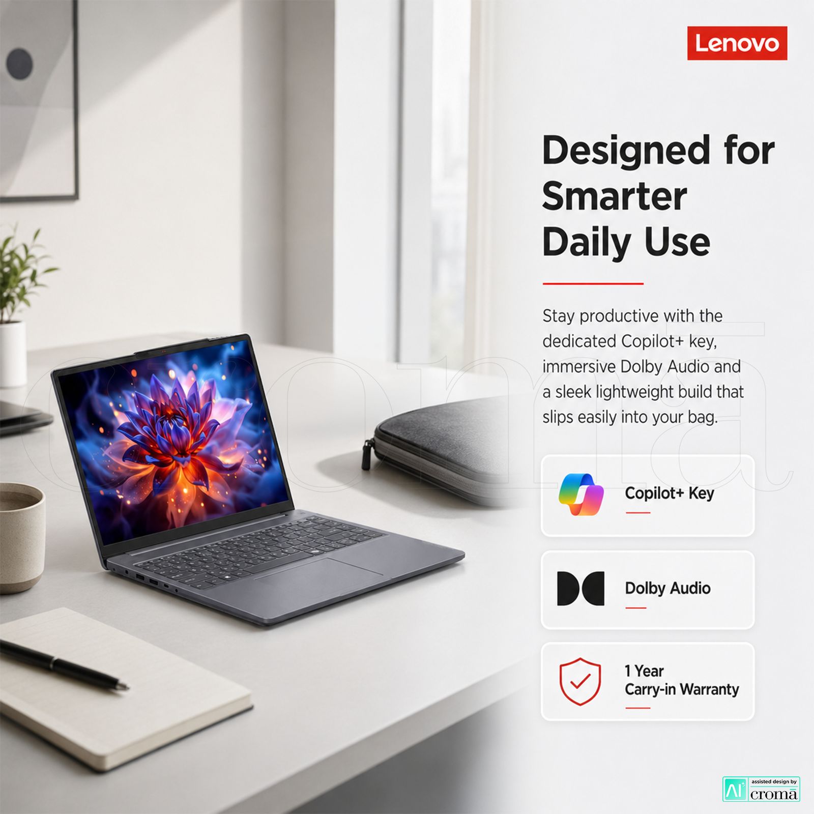 Lenovo IdeaPad Slim 3 15IPH11 Intel Core Ultra 7 Thin & Light Laptop (16GB, 512GB SSD, Windows 11 Home, 15.3 inch WUXGA IPS Display, MS Office Home 2024, Luna Grey, 1.63 KG) Lenovo IdeaPad Slim 3 15IPH11 Intel Core Ultra 7 Thin & Light Laptop (16GB, 512GB SSD, Windows 11 Home, 15.3 inch WUXGA IPS Display, MS Office Home 2024, Luna Grey, 1.63 KG)_7