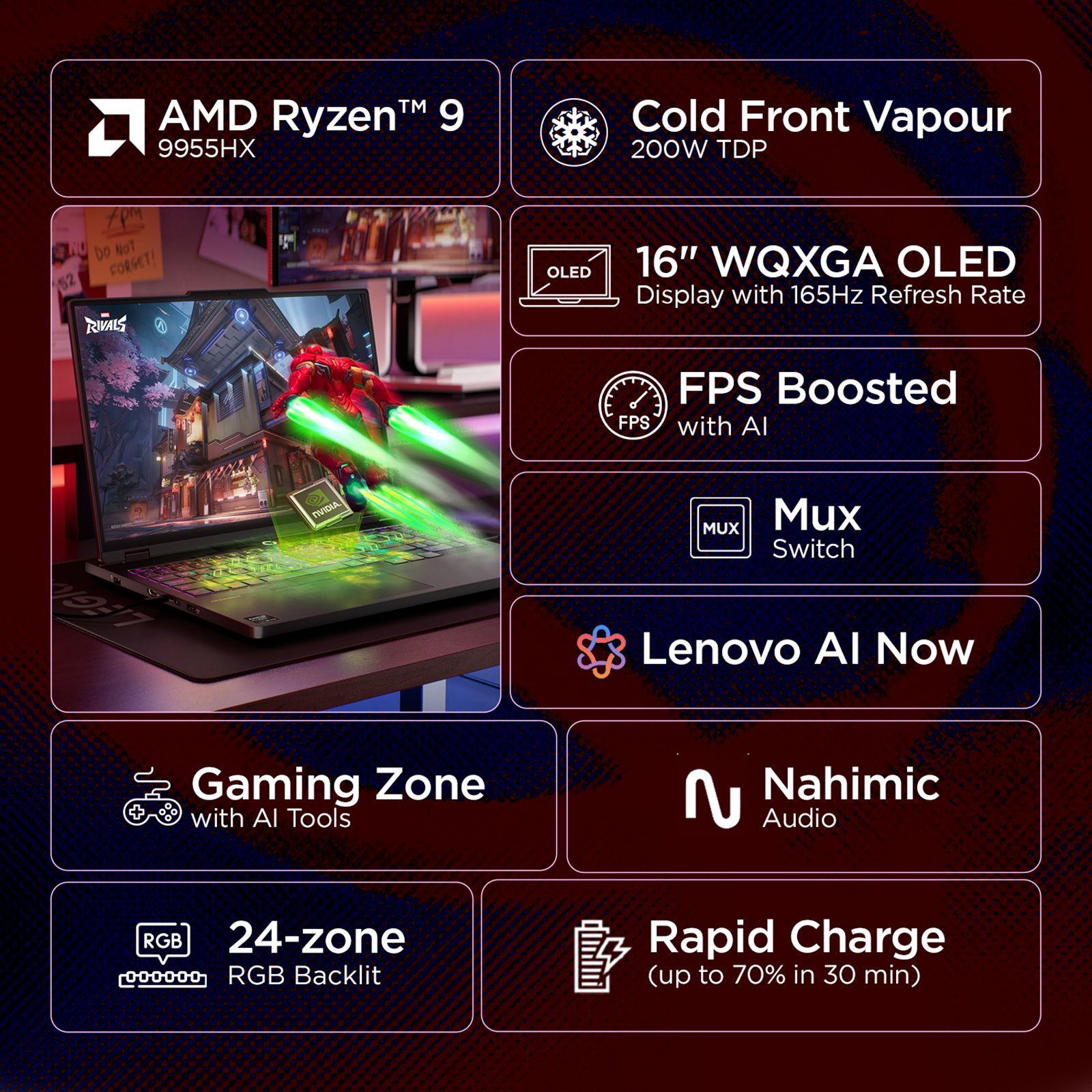 Lenovo Legion Pro 5 16AFR10 AMD Ryzen 9 Gaming Laptop (32GB, 1TB SSD, Windows 11 Home, 8GB Graphics, 16 Inch 165 Hz WQXGA OLED Display, NVIDIA GeForce RTX 5070, MS Office Home 2024, Eclipse Black, 2.3 KG) Lenovo Legion Pro 5 16AFR10 AMD Ryzen 9 Gaming Laptop (32GB, 1TB SSD, Windows 11 Home, 8GB Graphics, 16 Inch 165 Hz WQXGA OLED Display, NVIDIA GeForce RTX 5070, MS Office Home 2024, Eclipse Black, 2.3 KG)_5
