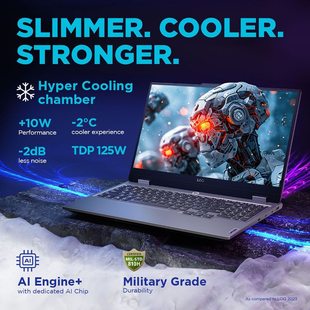 Lenovo LOQ 15IRX9 Intel Core i5 13th Gen Gaming Laptop (16GB, 512GB SSD, Windows 11 Home, 6GB Graphics, 15.6 Inch 144 Hz FHD IPS Display, NVIDIA GeForce RTX 3050, MS Office Home 2024, Luna Grey, 2.38 KG) Lenovo LOQ 15IRX9 Intel Core i5 13th Gen Gaming Laptop (16GB, 512GB SSD, Windows 11 Home, 6GB Graphics, 15.6 Inch 144 Hz FHD IPS Display, NVIDIA GeForce RTX 3050, MS Office Home 2024, Luna Grey, 2.38 KG)_5