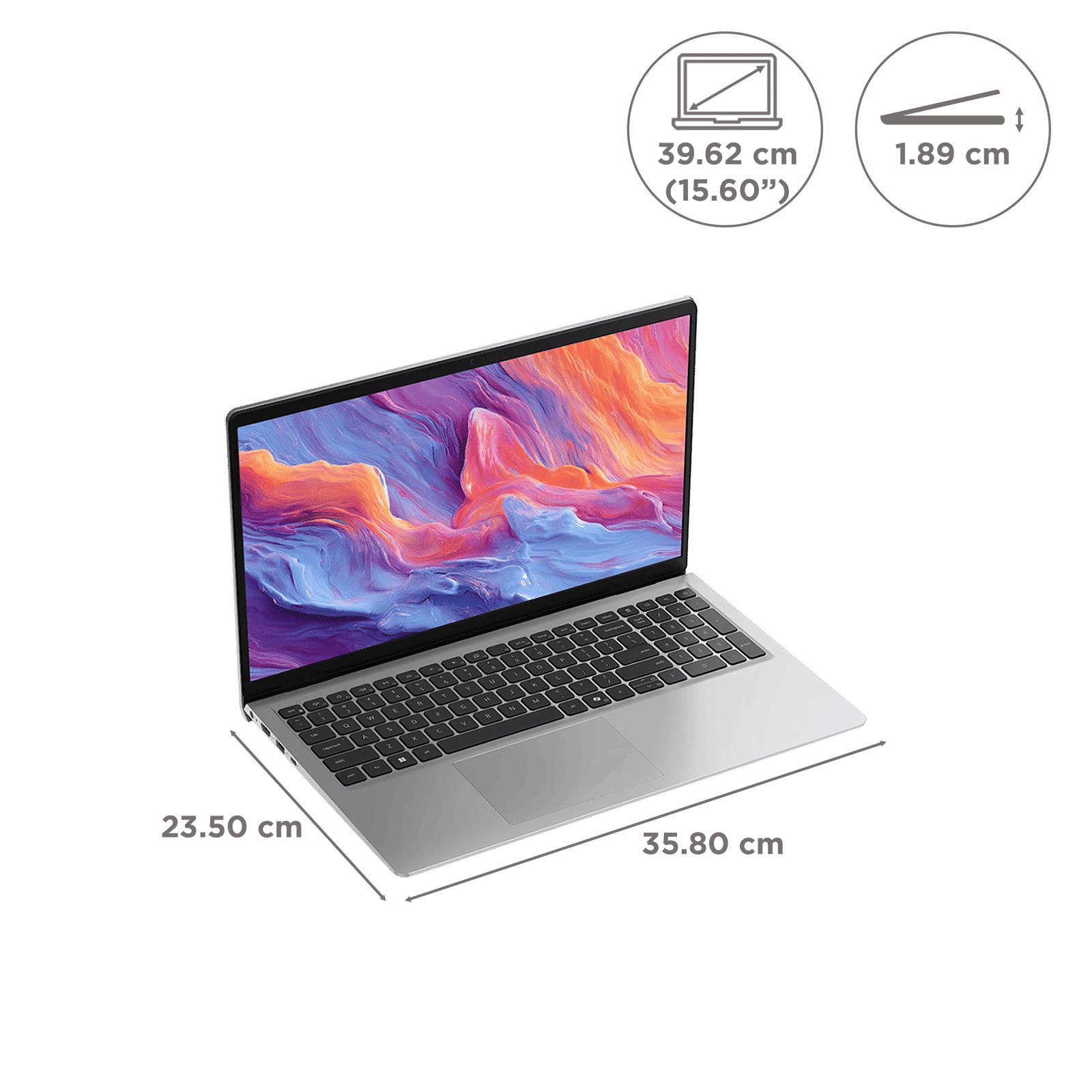 Dell DC 15260 Intel Core Ultra 5 225H Thin & Light Laptop (16GB, 512GB SSD, Windows 11 Home, 15.6 inch Full HD Anti-Glare Display, MS Office Home 2024, Platinum Silver, 1.66 KG)_2