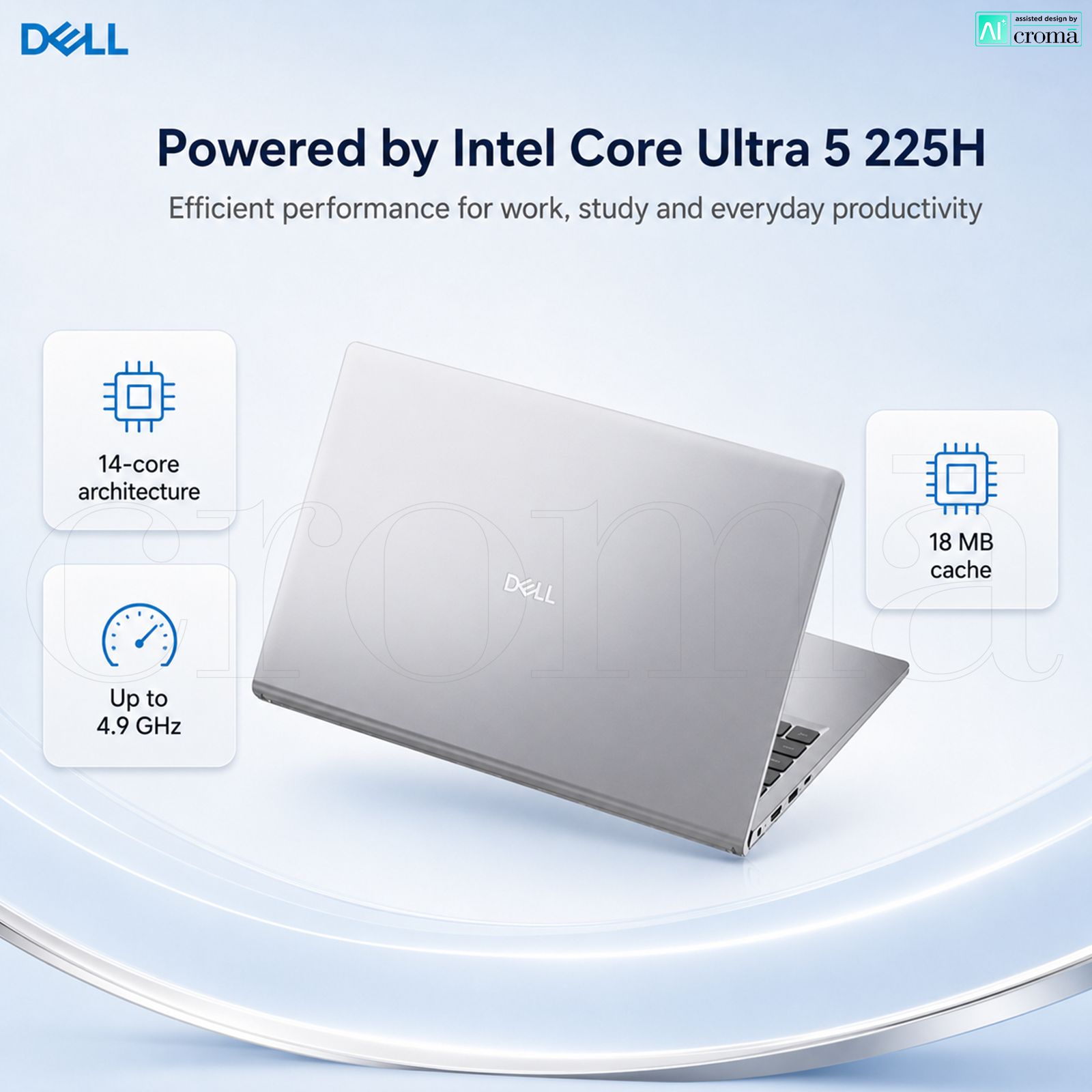 Dell DC 15260 Intel Core Ultra 5 225H Thin & Light Laptop (16GB, 512GB SSD, Windows 11 Home, 15.6 inch Full HD Anti-Glare Display, MS Office Home 2024, Platinum Silver, 1.66 KG)_7