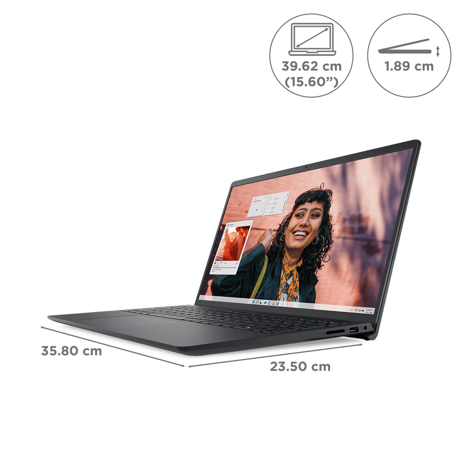 Dell Inspiron Intel Core i5 13th Gen Notebook Laptop (8GB, 512GB SSD, Windows 11, 15.6 inch Full HD IPS Display, MS Office 2024, Carbon Black, 1.66 KG)_2