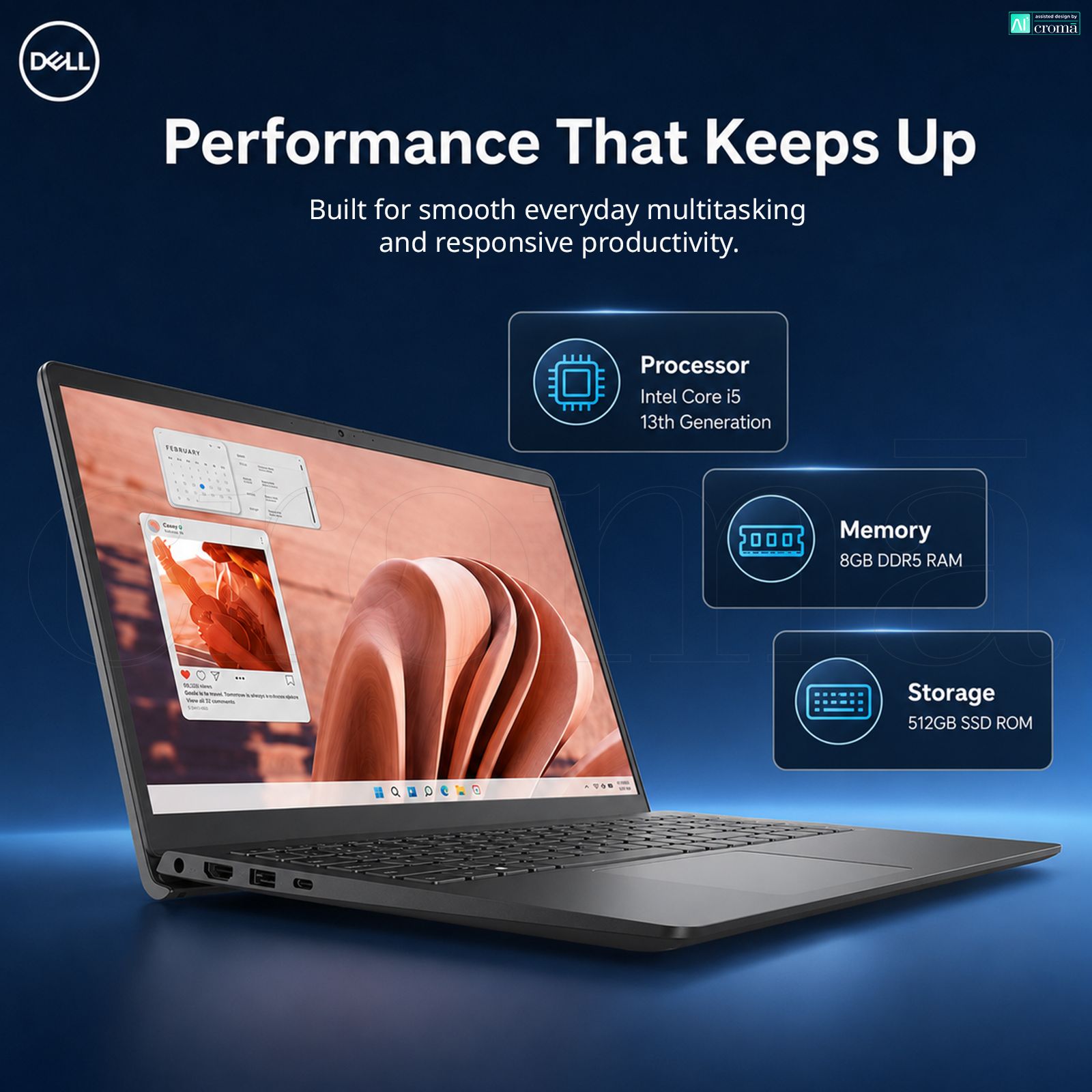 Dell Inspiron Intel Core i5 13th Gen Notebook Laptop (8GB, 512GB SSD, Windows 11, 15.6 inch Full HD IPS Display, MS Office 2024, Carbon Black, 1.66 KG) Dell Inspiron Intel Core i5 13th Gen Notebook Laptop (8GB, 512GB SSD, Windows 11, 15.6 inch Full HD IPS Display, MS Office 2024, Carbon Black, 1.66 KG)_4