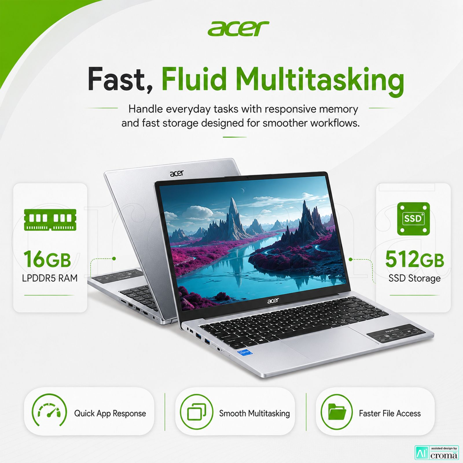 Acer Aspire Lite Intel Core 5 Laptop (16GB, 512GB SSD, Windows 11 Home, 15.6 inch FHD IPS Display, MS Office, Silver, 1.7 KG) Acer Aspire Lite Intel Core 5 Laptop (16GB, 512GB SSD, Windows 11 Home, 15.6 inch FHD IPS Display, MS Office, Silver, 1.7 KG)_5