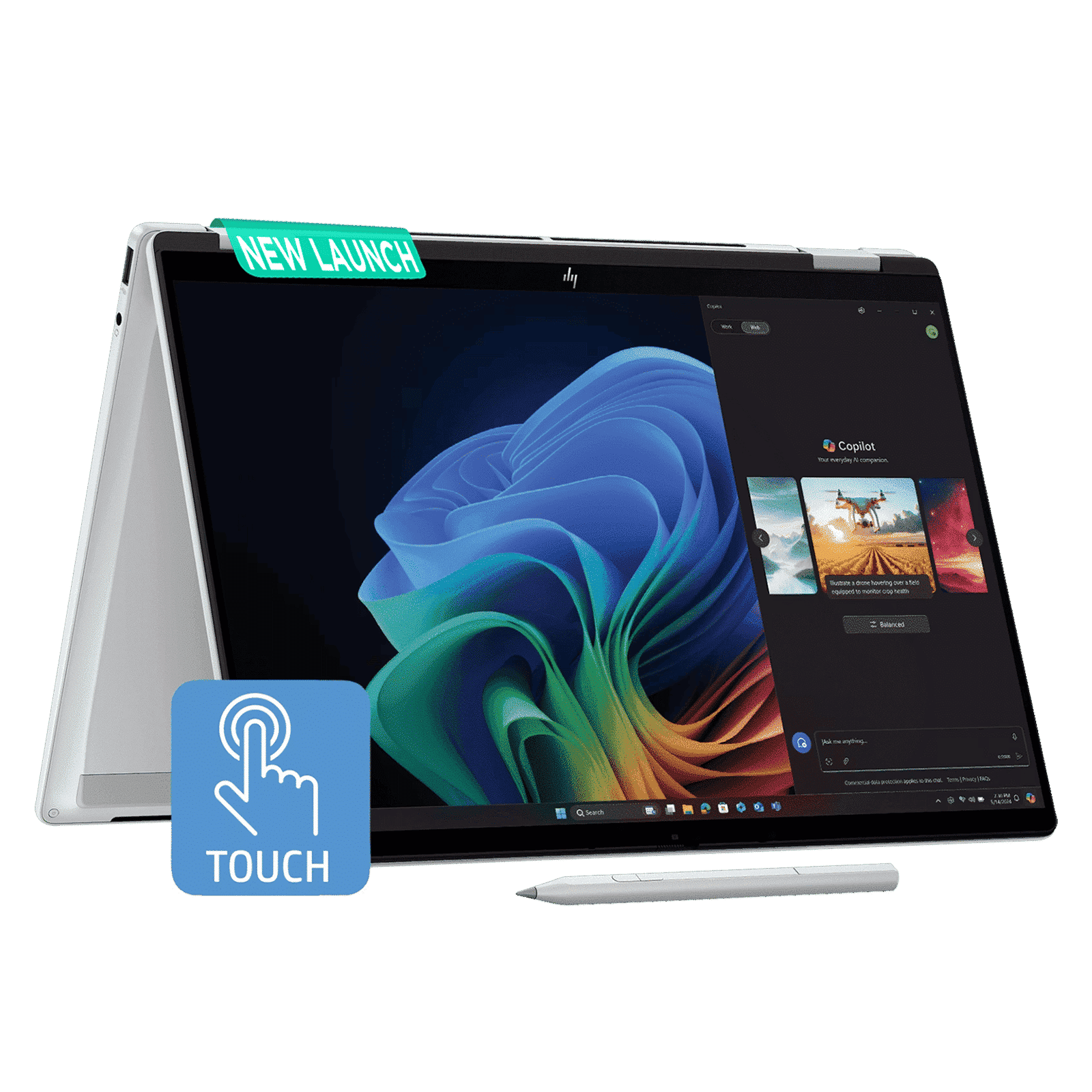 HP OmniBook X Flip 14-fm0119TU Intel Core Ultra 5 Touchscreen 2-in-1 Laptop (16GB, 512GB SSD, Windows 11 Home, 14 inch 2K OLED Display, MS Office Home 2024, Meteor Silver, 1.38 KG) HP OmniBook X Flip 14-fm0119TU Intel Core Ultra 5 Touchscreen 2-in-1 Laptop (16GB, 512GB SSD, Windows 11 Home, 14 inch 2K OLED Display, MS Office Home 2024, Meteor Silver, 1.38 KG)_1
