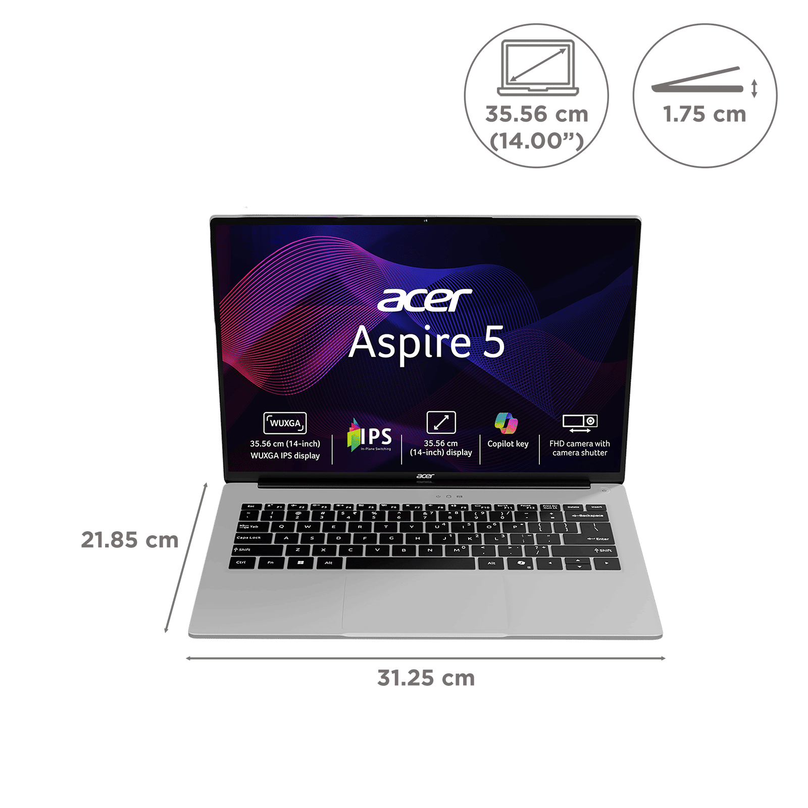Acer Aspire 5 Intel Core Ultra 5 Laptop (16GB, 512GB SSD, Windows 11 Home, 14 inch WUXGA IPS Display, MS Office, Silver, 1.2 KG) Acer Aspire 5 Intel Core Ultra 5 Laptop (16GB, 512GB SSD, Windows 11 Home, 14 inch WUXGA IPS Display, MS Office, Silver, 1.2 KG)_9