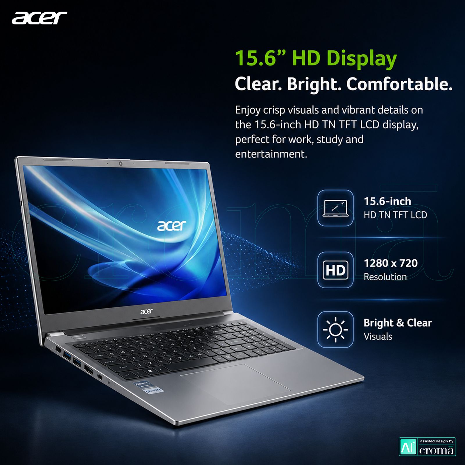 Acer Aspire 3 Intel Celeron N4500 Ultra Thin Laptop (8GB, 256GB SSD, Windows 11 Home, 15.6 inch HD TN TFT LCD Display, MS Office Home & Student 2021, Silver, 1.5 KG) Acer Aspire 3 Intel Celeron N4500 Ultra Thin Laptop (8GB, 256GB SSD, Windows 11 Home, 15.6 inch HD TN TFT LCD Display, MS Office Home & Student 2021, Silver, 1.5 KG)_3