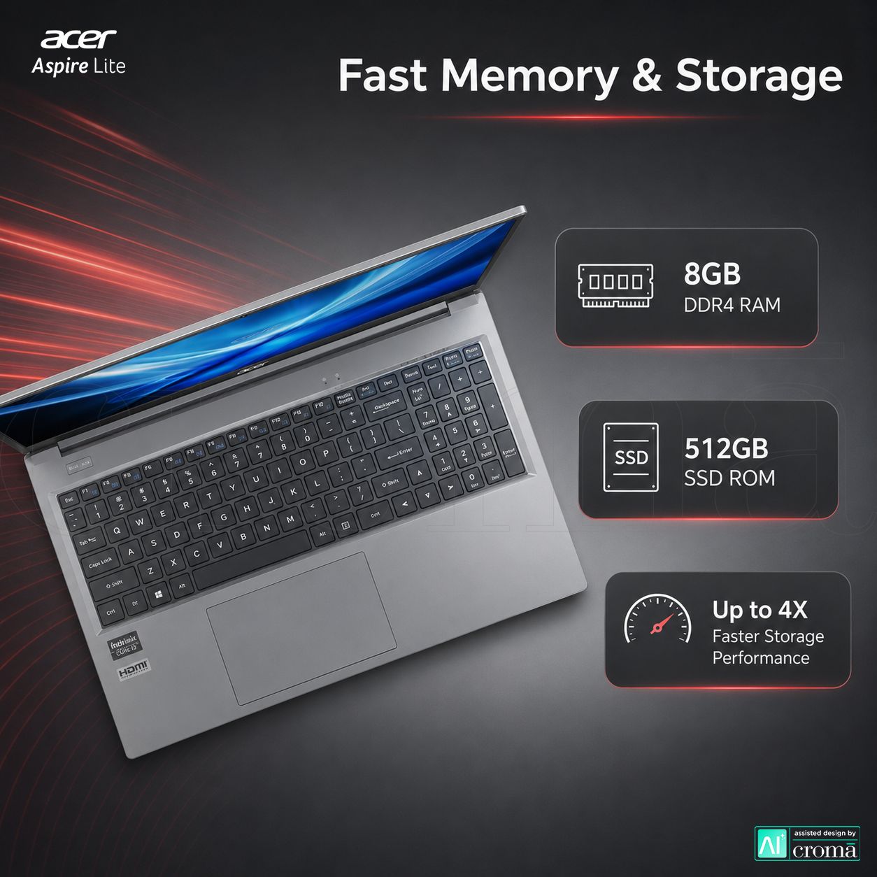 Acer Aspire Lite Intel Core i3 1305U 13th Gen Laptop (8GB, 512GB SSD, Windows 11 Home, 15.6 inch Full HD IPS Display, MS Office Home and Student 2021, Grey, 1.59 KG) Acer Aspire Lite Intel Core i3 1305U 13th Gen Laptop (8GB, 512GB SSD, Windows 11 Home, 15.6 inch Full HD IPS Display, MS Office Home and Student 2021, Grey, 1.59 KG)_5
