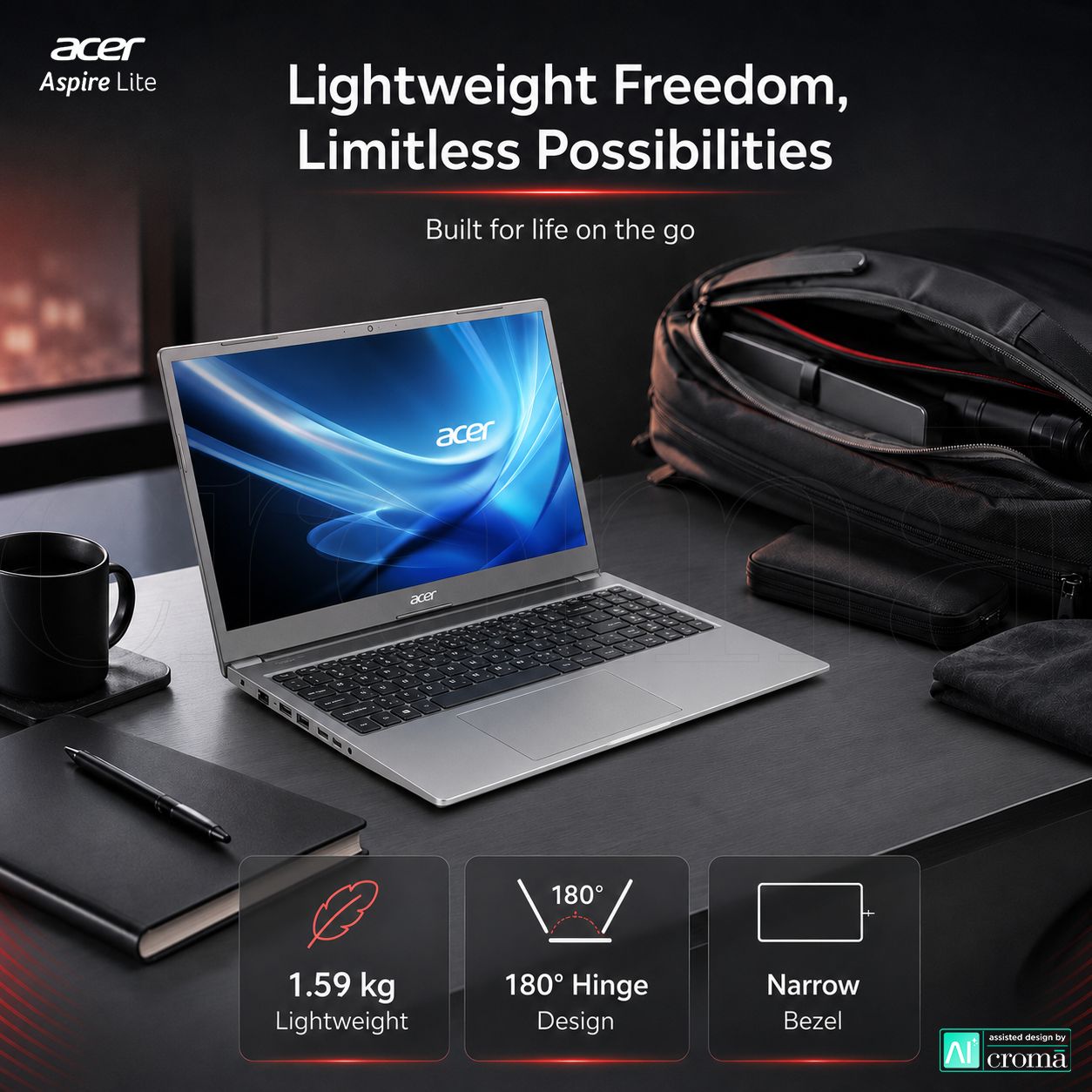 Acer Aspire Lite Intel Core i3 1305U 13th Gen Laptop (8GB, 512GB SSD, Windows 11 Home, 15.6 inch Full HD IPS Display, MS Office Home and Student 2021, Grey, 1.59 KG) Acer Aspire Lite Intel Core i3 1305U 13th Gen Laptop (8GB, 512GB SSD, Windows 11 Home, 15.6 inch Full HD IPS Display, MS Office Home and Student 2021, Grey, 1.59 KG)_6
