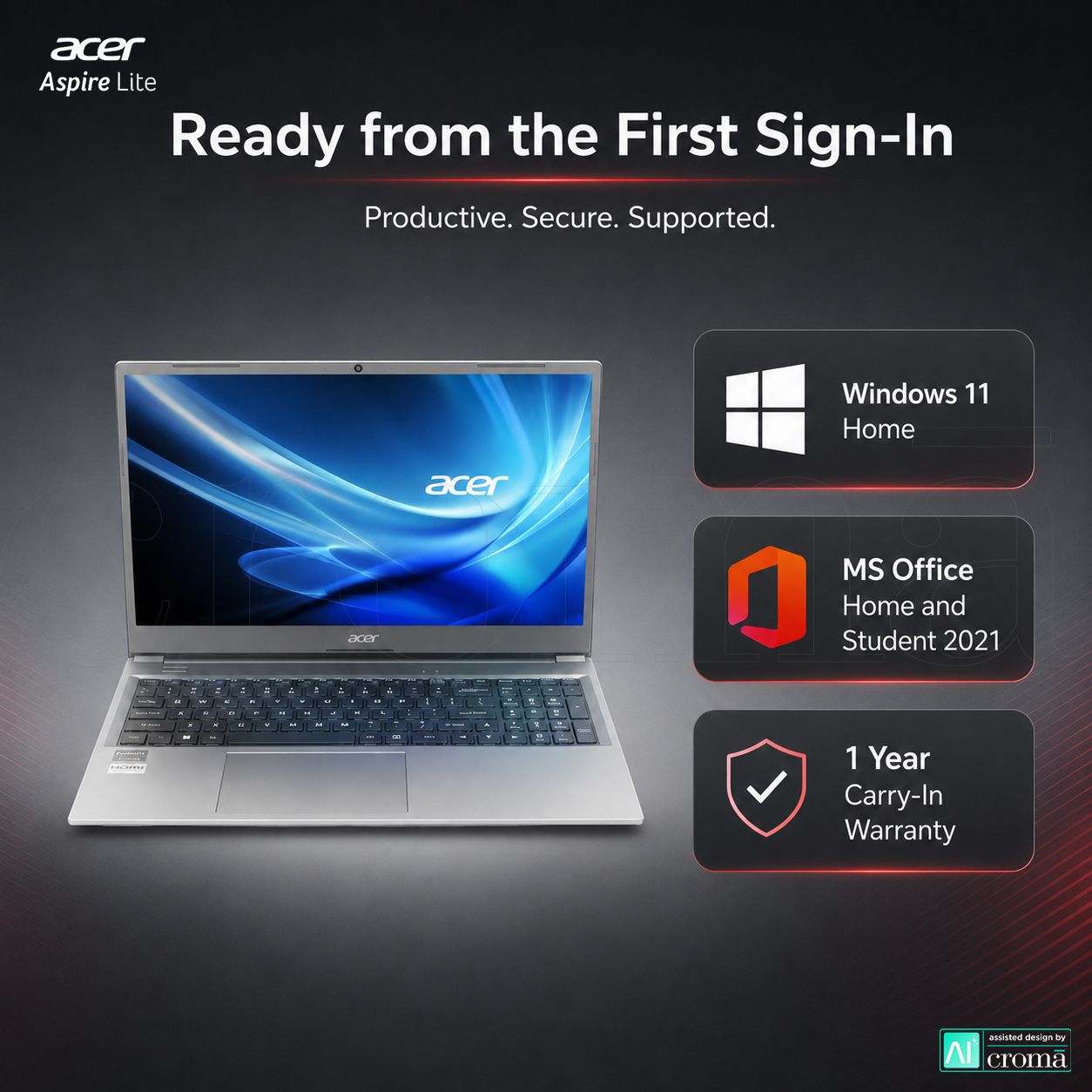 Acer Aspire Lite Intel Core i3 1305U 13th Gen Laptop (8GB, 512GB SSD, Windows 11 Home, 15.6 inch Full HD IPS Display, MS Office Home and Student 2021, Grey, 1.59 KG) Acer Aspire Lite Intel Core i3 1305U 13th Gen Laptop (8GB, 512GB SSD, Windows 11 Home, 15.6 inch Full HD IPS Display, MS Office Home and Student 2021, Grey, 1.59 KG)_7