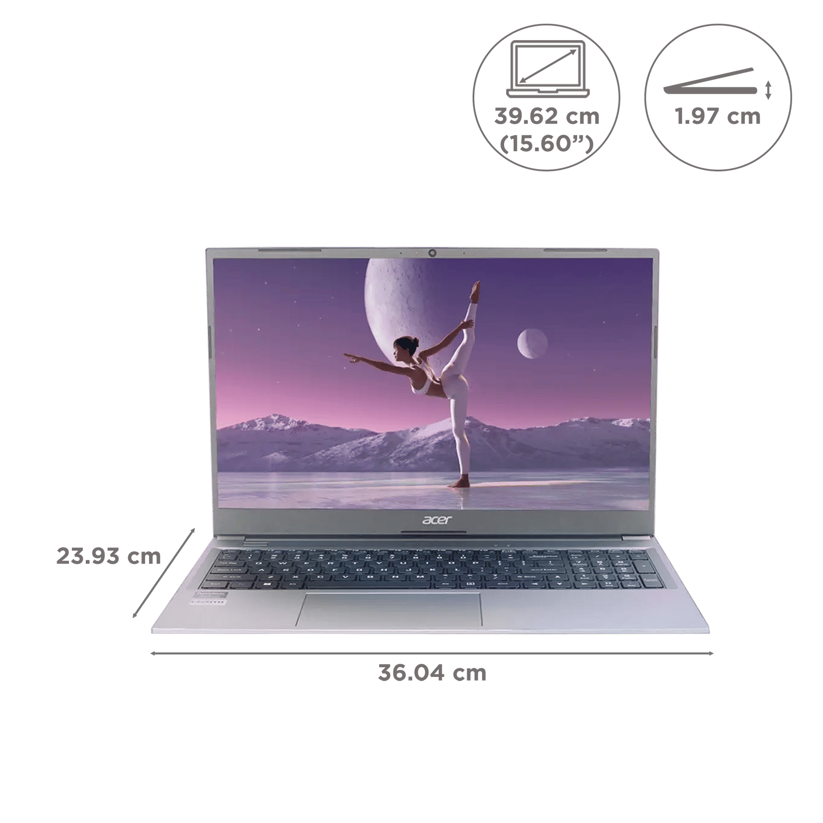 Acer Aspire Lite Intel Core 3 100U Laptop (8GB, 256GB SSD, Windows 11 Home, 15.6 inch Full HD IPS Display, MS Office Home & Student 2021, Grey, 1.59 KG)_2
