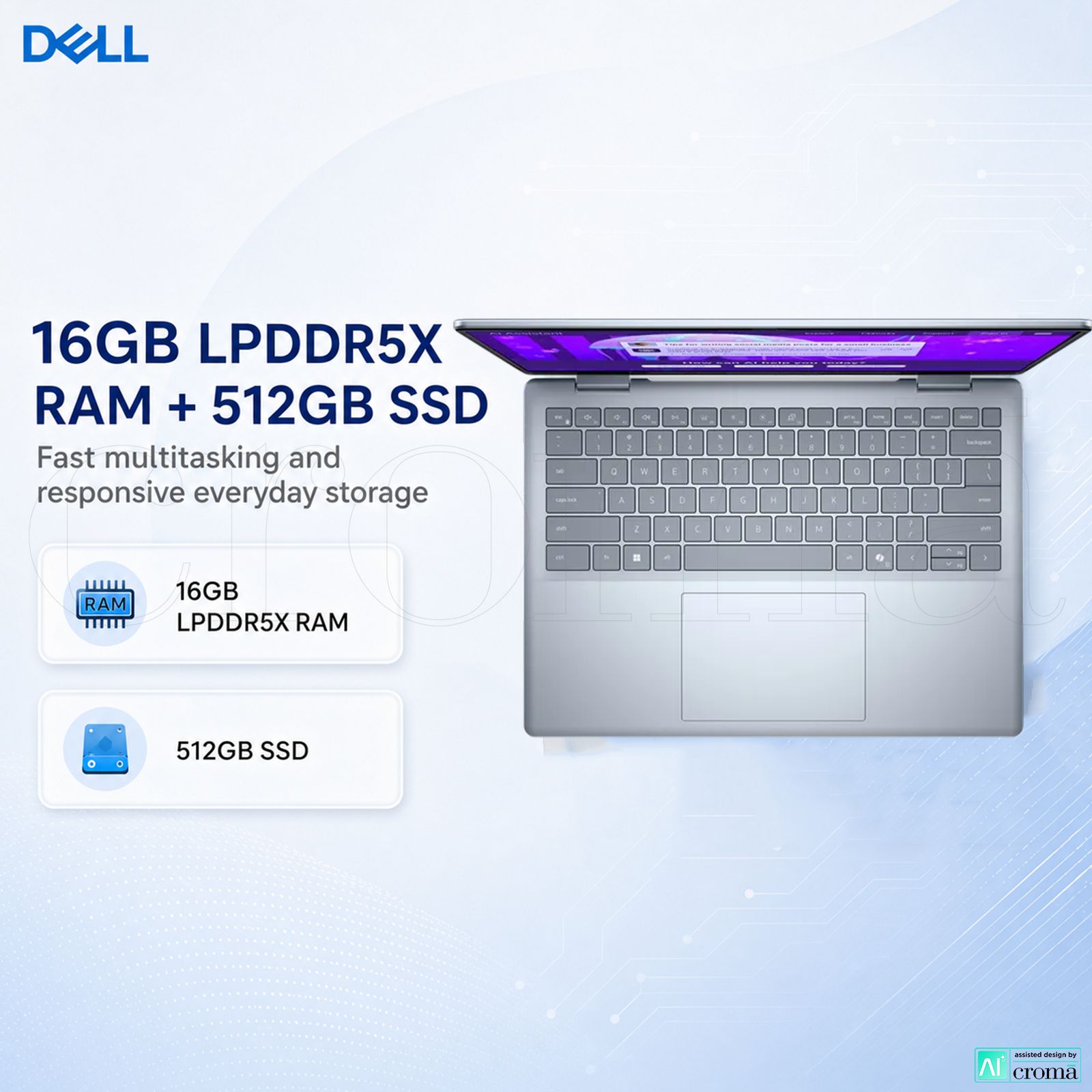 Dell 14 Plus Intel Core Ultra 7 Thin & Light Laptop (16GB, 512GB SSD, Windows 11 Home, 14 inch 2.5K IPS Display, MS Office Home 2024, Ice Blue, 1.55 KG) Dell 14 Plus Intel Core Ultra 7 Thin & Light Laptop (16GB, 512GB SSD, Windows 11 Home, 14 inch 2.5K IPS Display, MS Office Home 2024, Ice Blue, 1.55 KG)_4