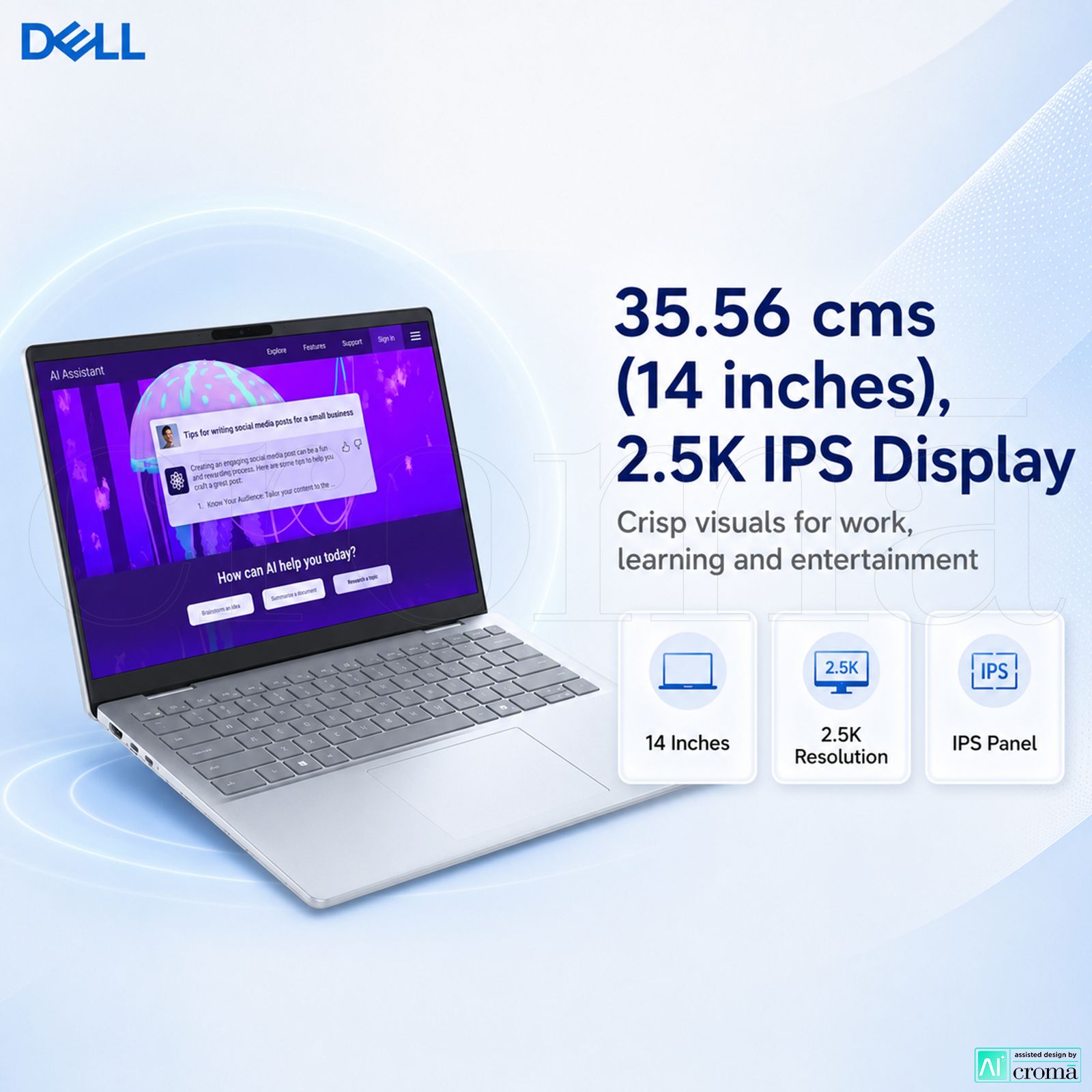 Dell 14 Plus Intel Core Ultra 7 Thin & Light Laptop (16GB, 512GB SSD, Windows 11 Home, 14 inch 2.5K IPS Display, MS Office Home 2024, Ice Blue, 1.55 KG) Dell 14 Plus Intel Core Ultra 7 Thin & Light Laptop (16GB, 512GB SSD, Windows 11 Home, 14 inch 2.5K IPS Display, MS Office Home 2024, Ice Blue, 1.55 KG)_5