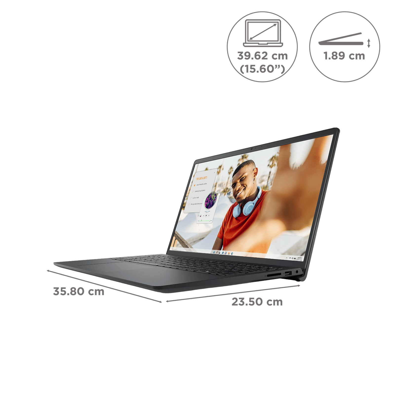 DELL Inspiron 15 DC15250 Intel Core i5 13th Gen Notebook Laptop (8GB, 512GB SSD, Windows 11, 15.6 inch Full HD Display, MS Office Home & Student 2024, Carbon Black, 1.66 KG)_2