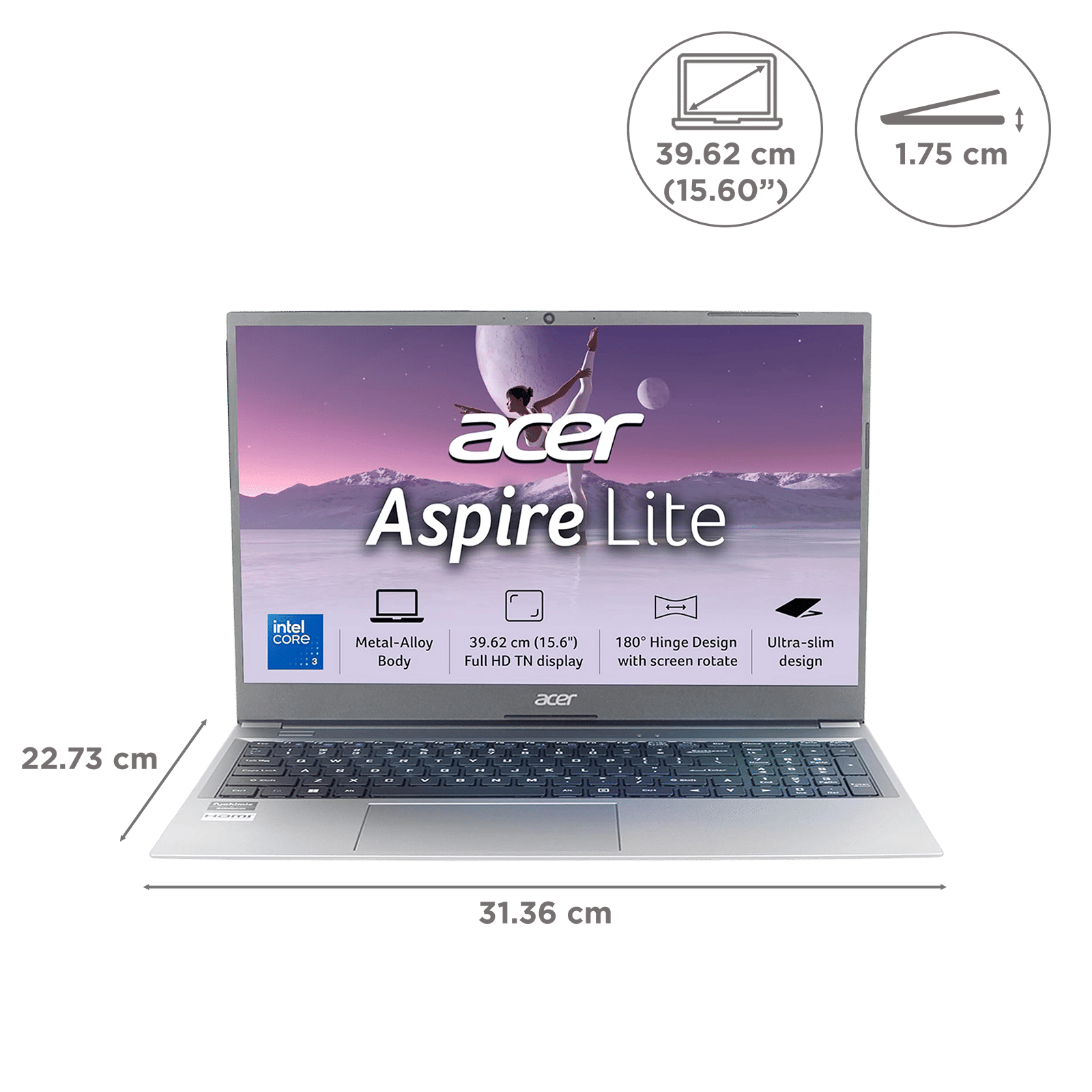 acer Aspire Lite AL15-53 Intel Core i3 1315U Notebook Laptop (8GB, 256GB SSD, Windows 11 Home, 15.6 inch FHD IPS Display, MS Office 2021, Grey, 1.59 KG) acer Aspire Lite AL15-53 Intel Core i3 1315U Notebook Laptop (8GB, 256GB SSD, Windows 11 Home, 15.6 inch FHD IPS Display, MS Office 2021, Grey, 1.59 KG)_5