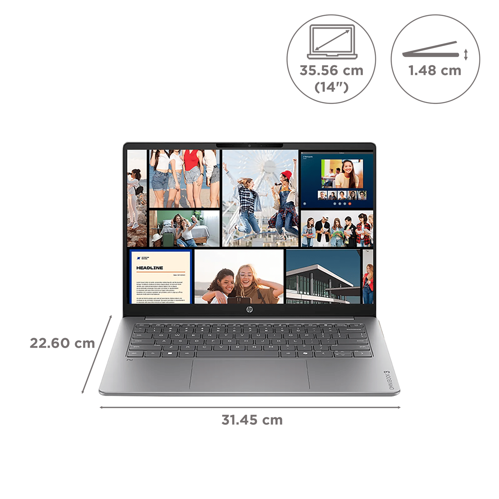 HP OmniBook 3 Qualcomm Snapdragon X Laptop (16GB, 512GB SSD, Windows 11 Home, 14 inch WUXGA IPS Display, MS Office Home 2024, Silver, 1.42 KG) HP OmniBook 3 Qualcomm Snapdragon X Laptop (16GB, 512GB SSD, Windows 11 Home, 14 inch WUXGA IPS Display, MS Office Home 2024, Silver, 1.42 KG)_12