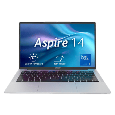 Acer Aspire 14 Intel Core 5 210H 14th Gen Thin and Light Laptop (16GB, 512GB SSD, Windows 11 Home, 14 inch WUXGA IPS TFT LCD Display, MS Office 2021, Pure Silver, 1.44 KG)