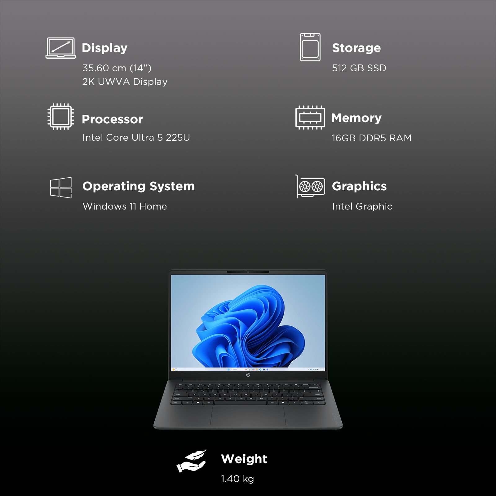 HP OmniBook 3 Intel Core Ultra 5 Thin & Light Notebook Laptop (16GB, 512GB SSD, Windows 11 Home, 14 inch 2K UWVA Display, MS Office 2024, Mica Silver, 1.4 KG) HP OmniBook 3 Intel Core Ultra 5 Thin & Light Notebook Laptop (16GB, 512GB SSD, Windows 11 Home, 14 inch 2K UWVA Display, MS Office 2024, Mica Silver, 1.4 KG)_7