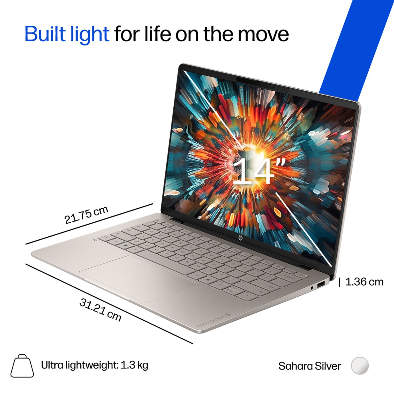 HP OmniBook 5 Intel Core Ultra 5 Thin & Light Notebook Laptop (16GB, 512GB SSD, Windows 11 Home, 14 inch 2K OLED UWVA Display, MS Office 2024, Sahara Silver, 1.33 KG) HP OmniBook 5 Intel Core Ultra 5 Thin & Light Notebook Laptop (16GB, 512GB SSD, Windows 11 Home, 14 inch 2K OLED UWVA Display, MS Office 2024, Sahara Silver, 1.33 KG)_2