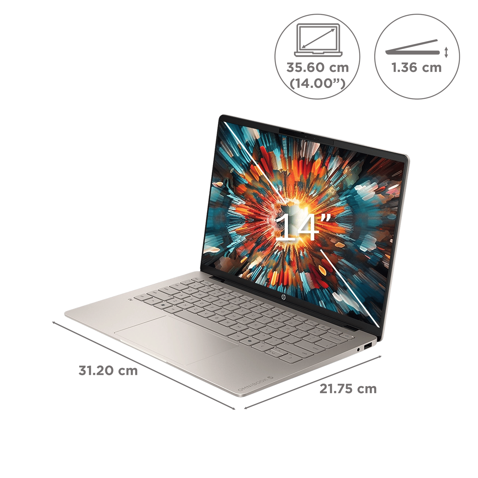 HP OmniBook 5 Intel Core Ultra 5 Thin & Light Notebook Laptop (16GB, 512GB SSD, Windows 11 Home, 14 inch 2K OLED UWVA Display, MS Office 2024, Sahara Silver, 1.33 KG) HP OmniBook 5 Intel Core Ultra 5 Thin & Light Notebook Laptop (16GB, 512GB SSD, Windows 11 Home, 14 inch 2K OLED UWVA Display, MS Office 2024, Sahara Silver, 1.33 KG)_6