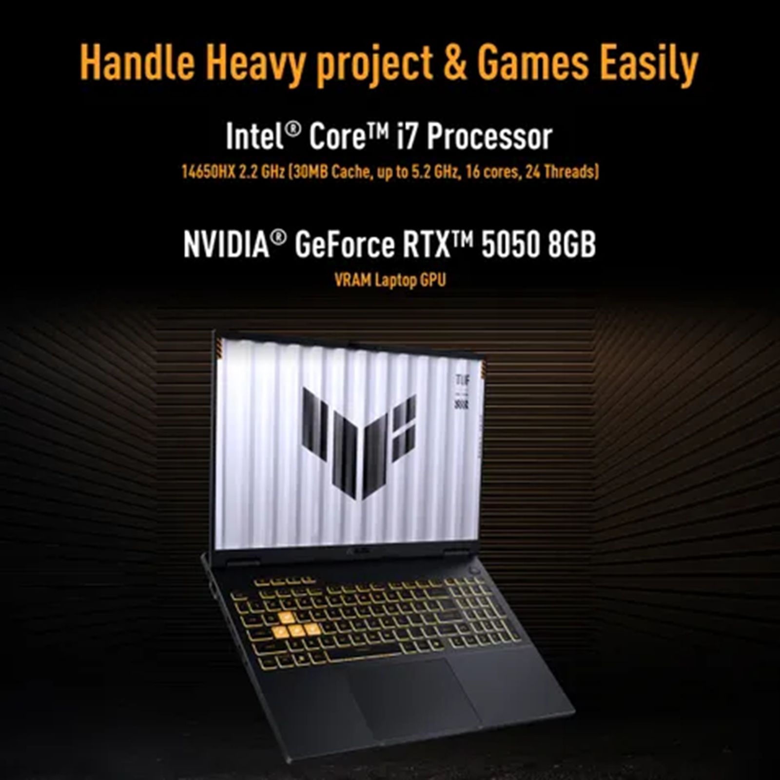 ASUS TUF F16 Intel Core i7 14th Gen Gaming Laptop (16GB, 1TB SSD, Windows 11 Home, 8GB Graphics, 16 inch 144 Hz FHD+ IPS Level Display, NVIDIA GeForce RTX 5050, MS Office Home 2024, Jaeger Gray, 2.20 KG) ASUS TUF F16 Intel Core i7 14th Gen Gaming Laptop (16GB, 1TB SSD, Windows 11 Home, 8GB Graphics, 16 inch 144 Hz FHD+ IPS Level Display, NVIDIA GeForce RTX 5050, MS Office Home 2024, Jaeger Gray, 2.20 KG)_22