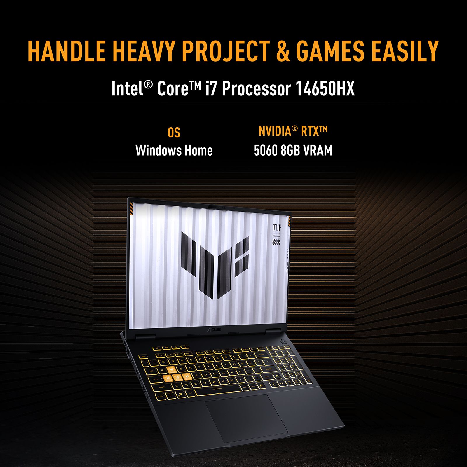 ASUS TUF F16 Intel Core i7 14th Gen Gaming Laptop (16GB, 1TB SSD, Windows 11 Home, 8GB Graphics, 16 inch 144 Hz FHD+ IPS Level Display, NVIDIA GeForce RTX 5060, MS Office Home 2024, Jaeger Gray, 2.20 KG) ASUS TUF F16 Intel Core i7 14th Gen Gaming Laptop (16GB, 1TB SSD, Windows 11 Home, 8GB Graphics, 16 inch 144 Hz FHD+ IPS Level Display, NVIDIA GeForce RTX 5060, MS Office Home 2024, Jaeger Gray, 2.20 KG)_5
