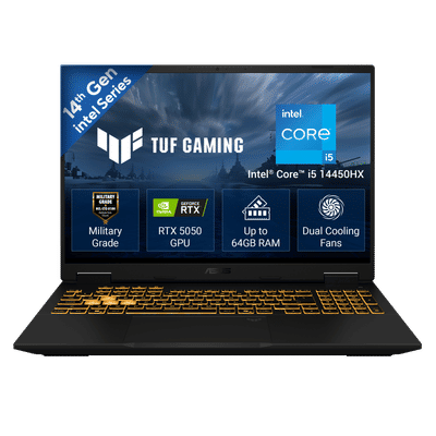 ASUS TUF 16 Intel Core i5 14th Gen Gaming Laptop (16GB, 512GB SSD, Windows 11 Home, 8GB Graphics, 16 inch 165 Hz FHD+ IPS Display, NVIDIA GeForce RTX 5050, MS Office Home 2024, Off Black, 2.20 KG)