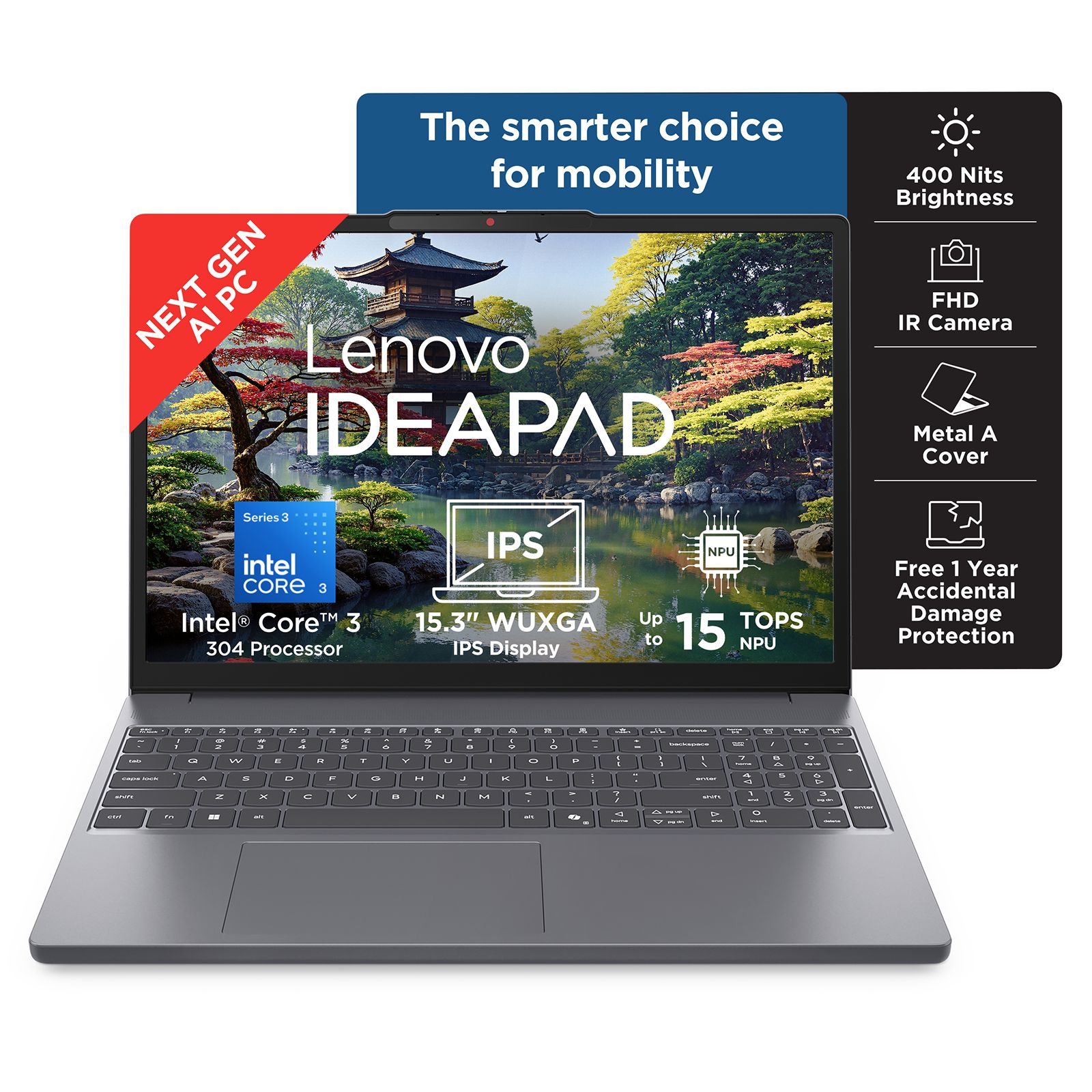 Lenovo IdeaPad Slim 3 15IWC11 Intel Core 3 Thin & Light Laptop (8GB, 512GB SSD, Windows 11 Home, 15.3 inch WUXGA IPS Display, MS Office Home 2024, Luna Grey, 1.59 KG)_14