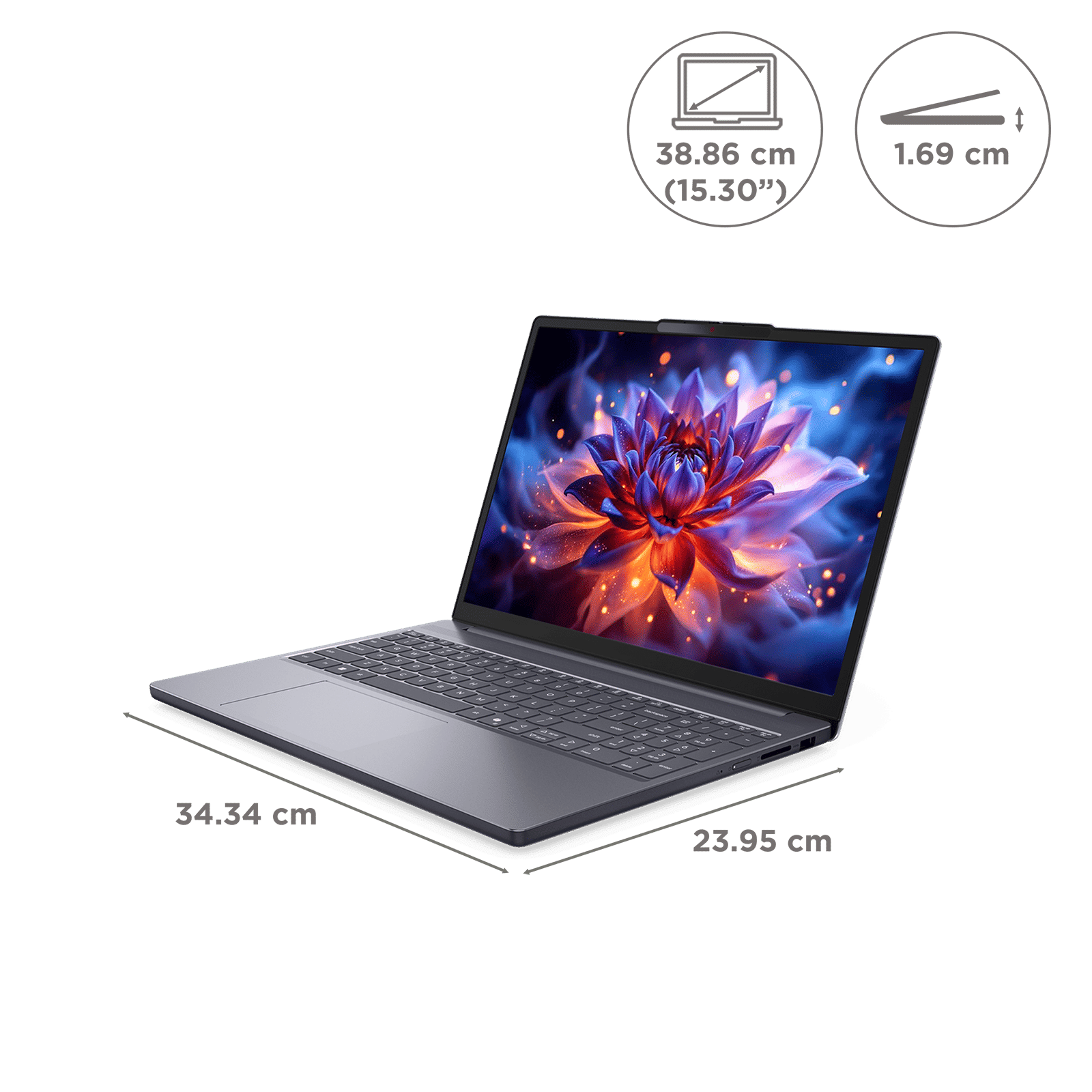 Lenovo IdeaPad Slim 3 15IWC11 Intel Core 3 Thin & Light Laptop (8GB, 512GB SSD, Windows 11 Home, 15.3 inch WUXGA IPS Display, MS Office Home 2024, Luna Grey, 1.59 KG)_6