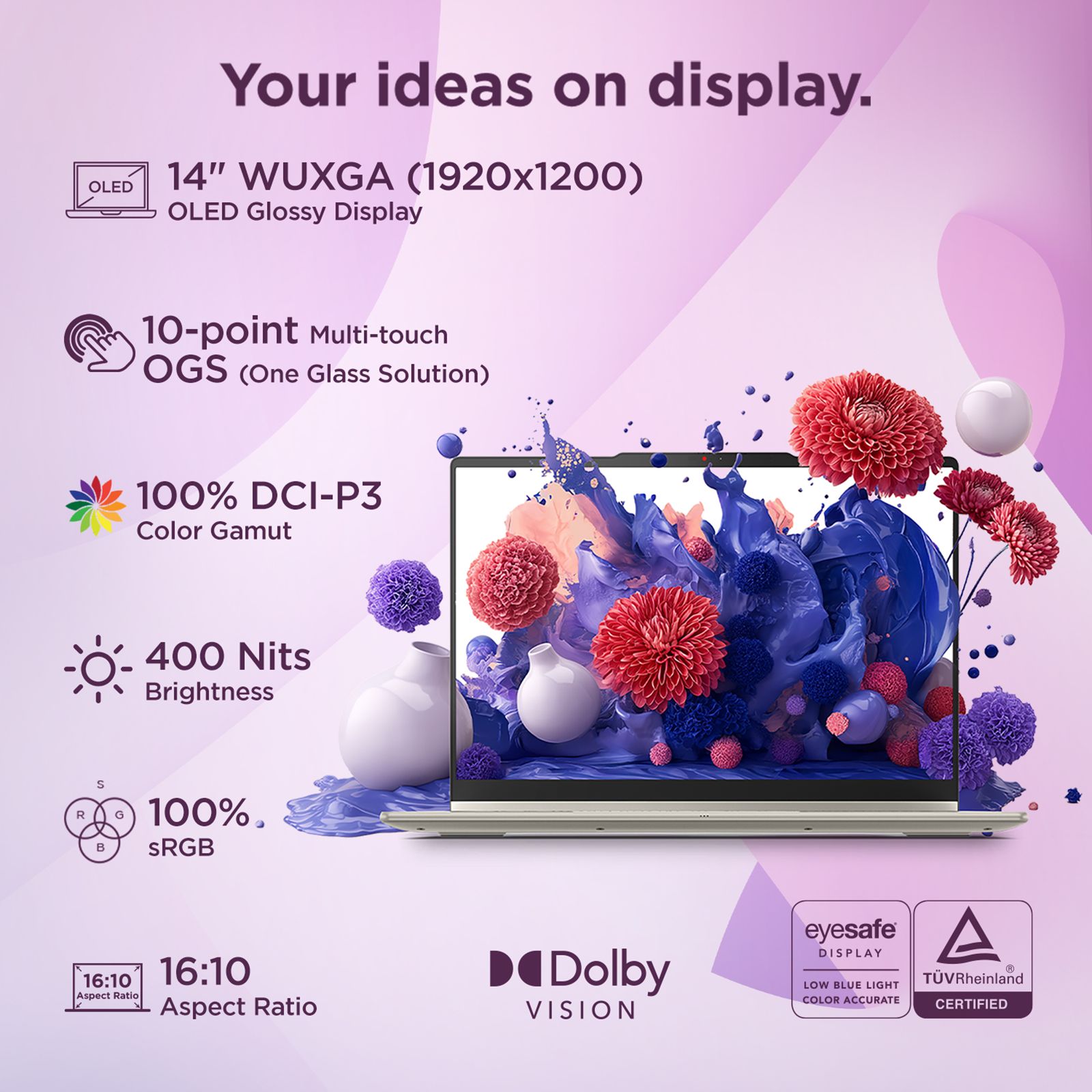 Lenovo Yoga 7 14AGP11 AMD Ryzen AI 7 Touchscreen 2-in-1 Laptop (16GB, 512GB SSD, Windows 11 Home, 14 inch WUXGA OLED Display, MS Office Home 2024, Seashell, 1.38 KG)_2