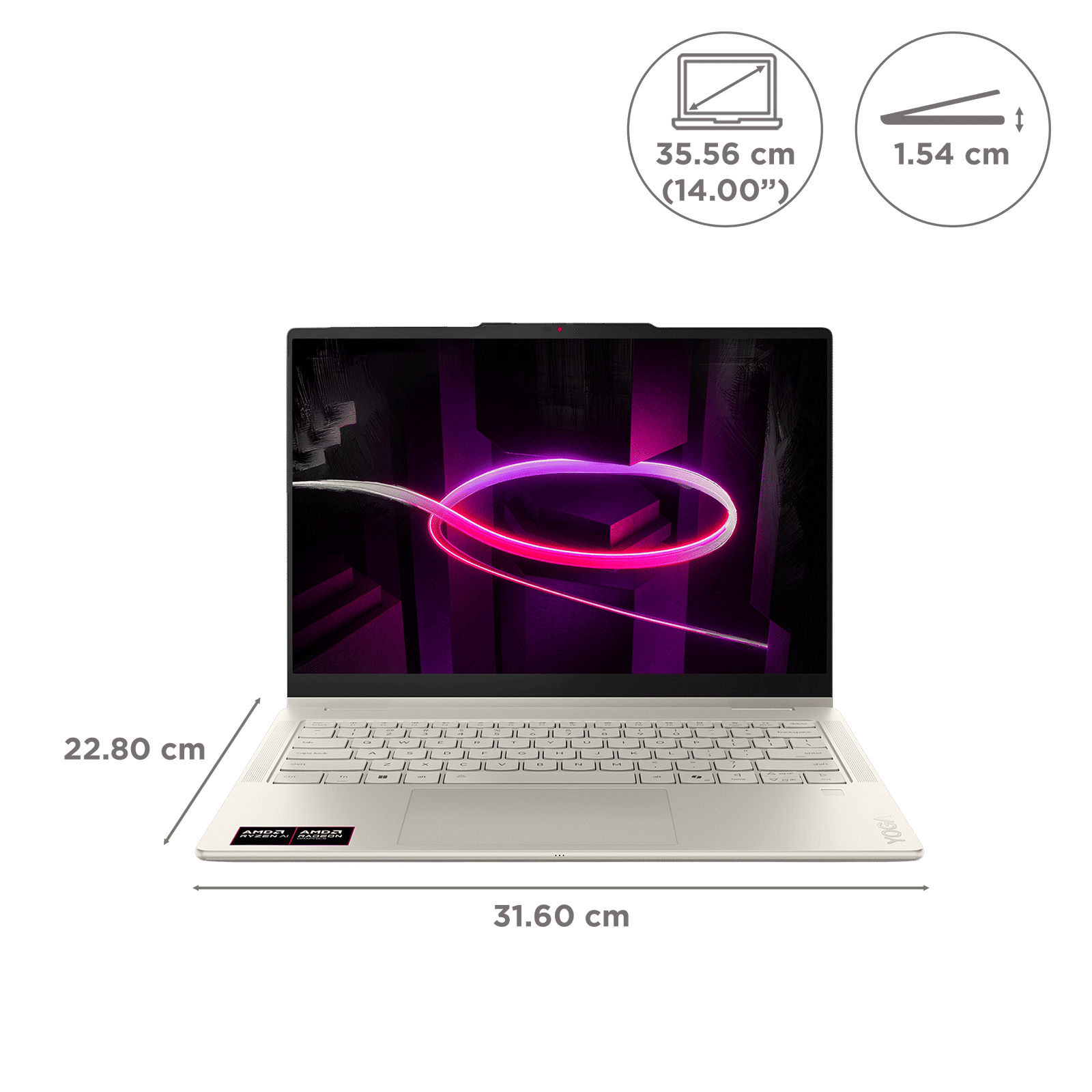 Lenovo Yoga 7 14AGP11 AMD Ryzen AI 7 Touchscreen 2-in-1 Laptop (16GB, 512GB SSD, Windows 11 Home, 14 inch WUXGA OLED Display, MS Office Home 2024, Seashell, 1.38 KG)_8