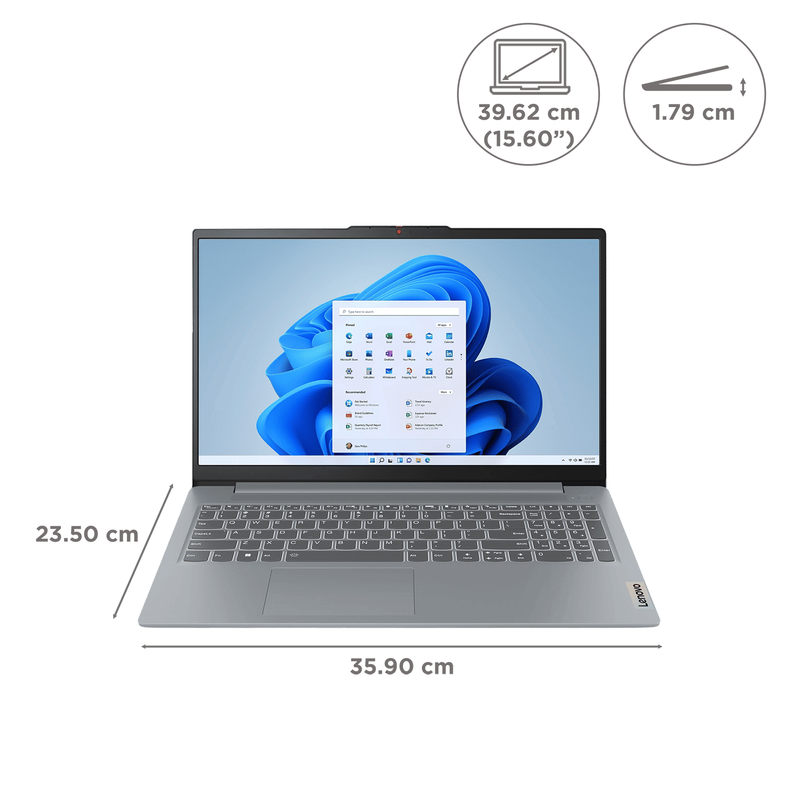 Lenovo IdeaPad Slim 3 15AMN8 AMD Ryzen 3 30 Notebook Laptop (8GB, 512GB SSD, Windows 11 Home, 15.6 inch FHD LCD Display, MS Office Home 2024, Arctic Grey, 1.62 KG)_5