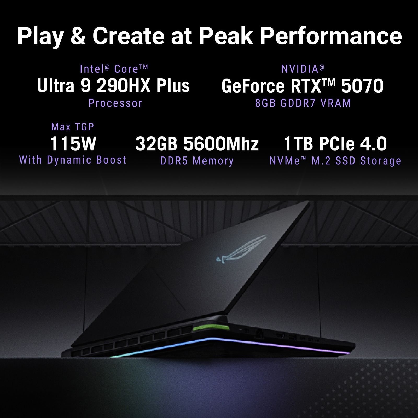 ASUS ROG Strix G16 Intel Core Ultra 9 Gaming Laptop (32GB, 1TB SSD, Windows 11 Home, 8GB Graphics, 16 inch 240 Hz WQXGA IPS Level Nebula Display, NVIDIA GeForce RTX 5070, MS Office Home 2024, Eclipse Gray, 2.65 KG)_21
