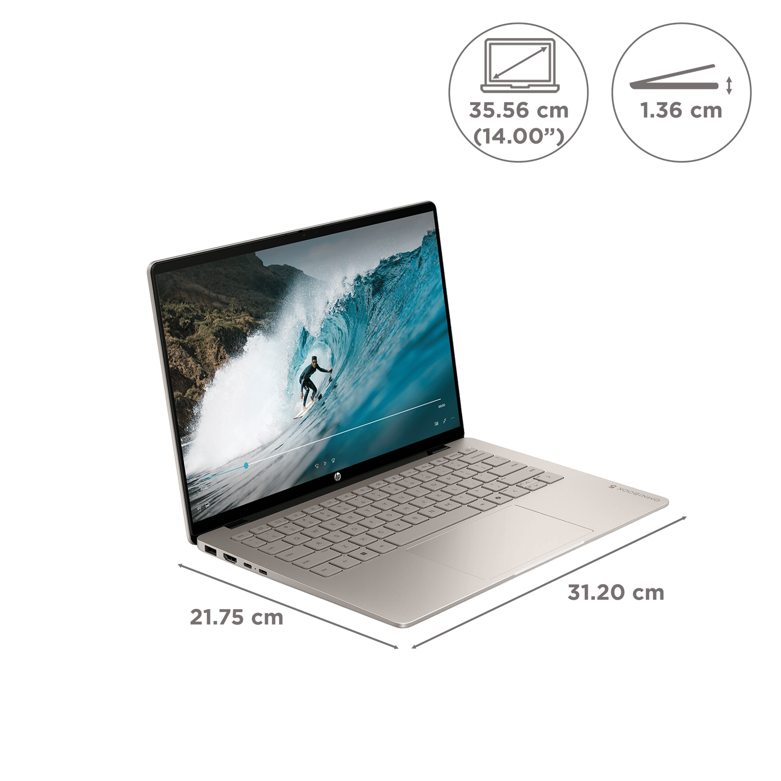 HP OmniBook 5 14-kf0021TU Intel Core 5 Touchscreen Thin & Light Laptop (16GB, 512GB SSD, Windows 11 Home, 14 inch 2K OLED Display, MS Office Home 2024, Sahara Silver, 1.33 KG) HP OmniBook 5 14-kf0021TU Intel Core 5 Touchscreen Thin & Light Laptop (16GB, 512GB SSD, Windows 11 Home, 14 inch 2K OLED Display, MS Office Home 2024, Sahara Silver, 1.33 KG)_14