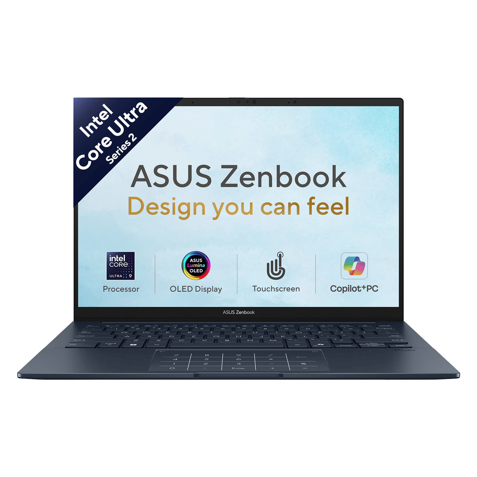 ASUS Zenbook 14 Intel Core Ultra 9 Touchscreen Thin & Light Laptop (16GB, 512GB SSD, Windows 11 Home, 14 inch FHD+ OLED Display, MS Office Home 2024, Ponder Blue, 1.28 KG)_1