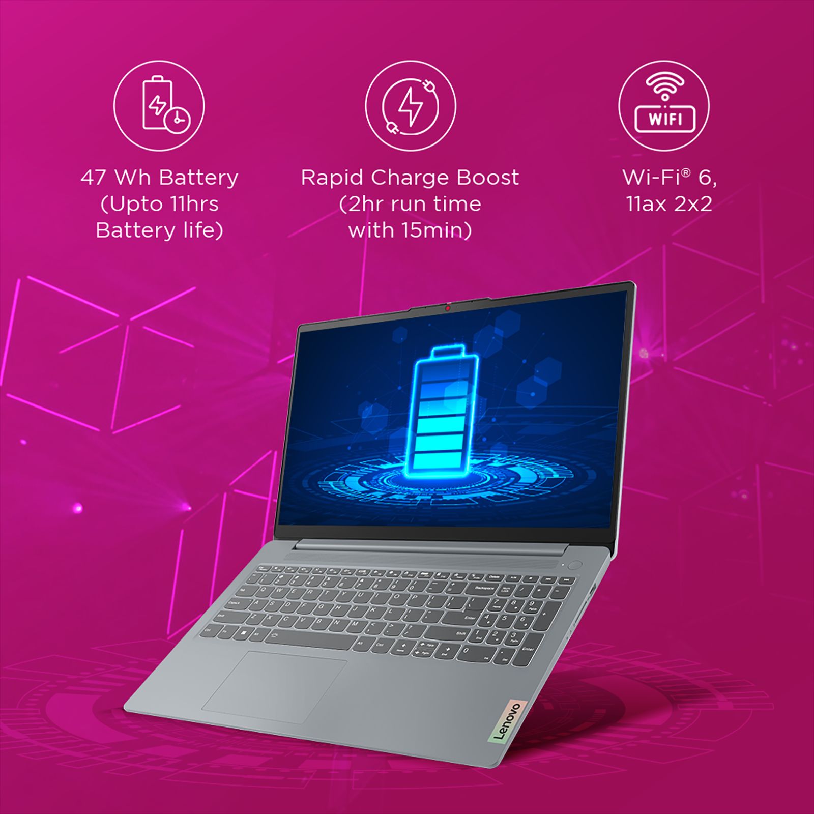 Lenovo IdeaPad Slim 3 15AMN8 AMD Ryzen 5 40 Notebook Laptop (8GB, 512GB SSD, Windows 11 Home, 15.6 inch FHD LCD Display, MS Office Home 2024, Arctic Grey, 1.62 KG)_4