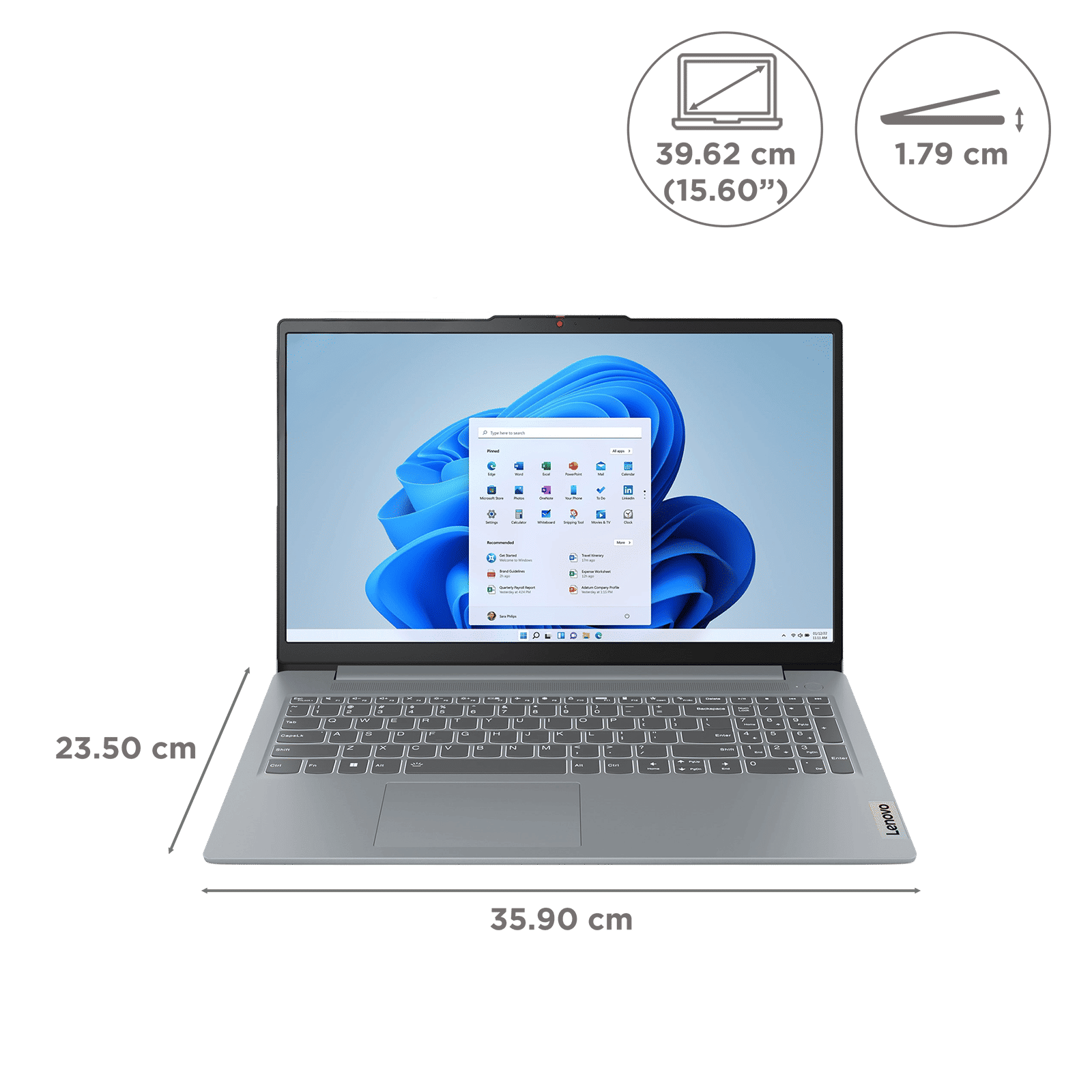 Lenovo IdeaPad Slim 3 15AMN8 AMD Ryzen 5 40 Notebook Laptop (8GB, 512GB SSD, Windows 11 Home, 15.6 inch FHD LCD Display, MS Office Home 2024, Arctic Grey, 1.62 KG)_5