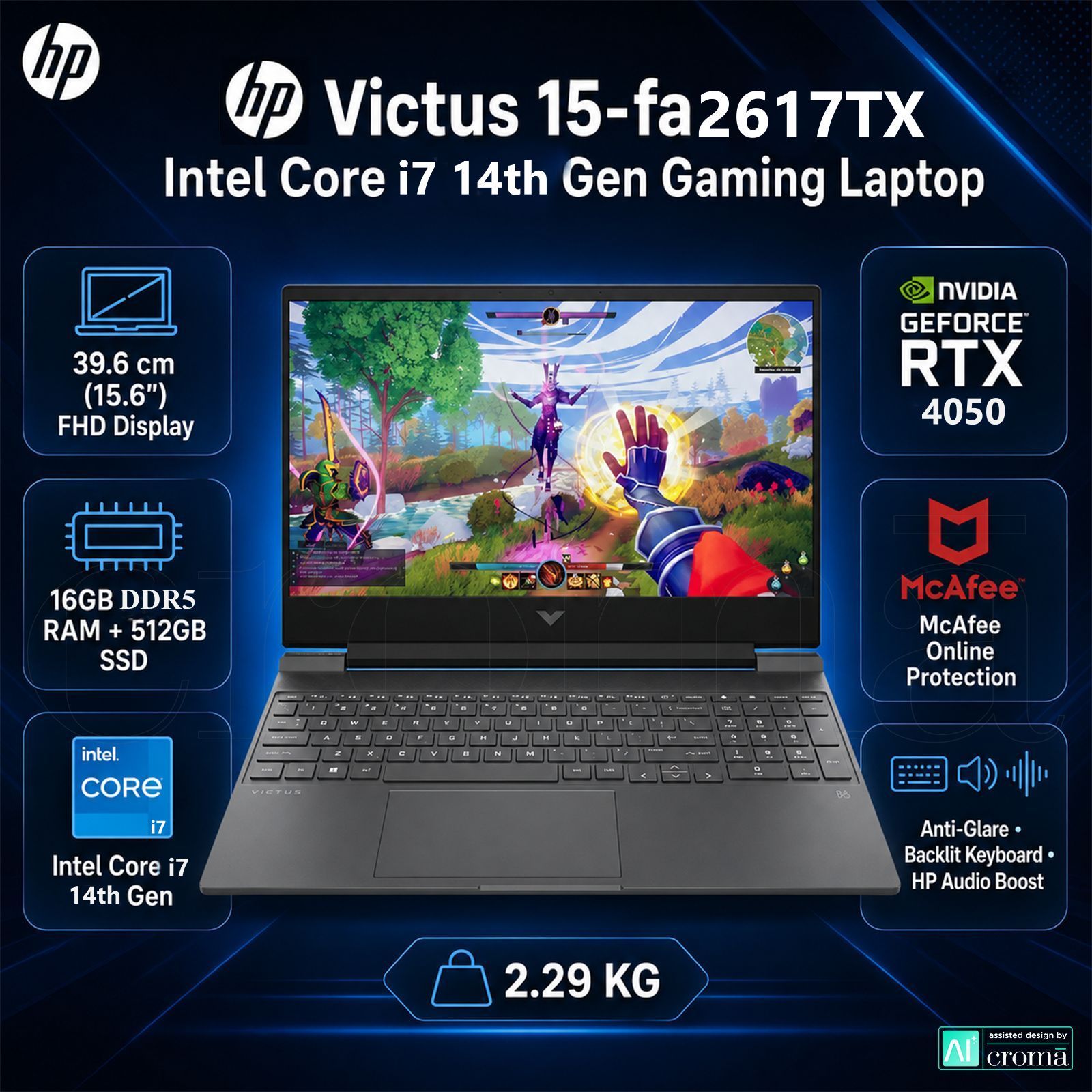 HP Victus 15 fa2617TX Intel Core i7 14th Gen Gaming Laptop (16GB, 512GB SSD, Windows 11 Home, 6GB Graphics, 15.6 inch 144 Hz Full HD IPS Display, NVIDIA GeForce RTX 4050, MS Office Home 2024, Mica Silver, 2.29 KG) HP Victus 15 fa2617TX Intel Core i7 14th Gen Gaming Laptop (16GB, 512GB SSD, Windows 11 Home, 6GB Graphics, 15.6 inch 144 Hz Full HD IPS Display, NVIDIA GeForce RTX 4050, MS Office Home 2024, Mica Silver, 2.29 KG)_2