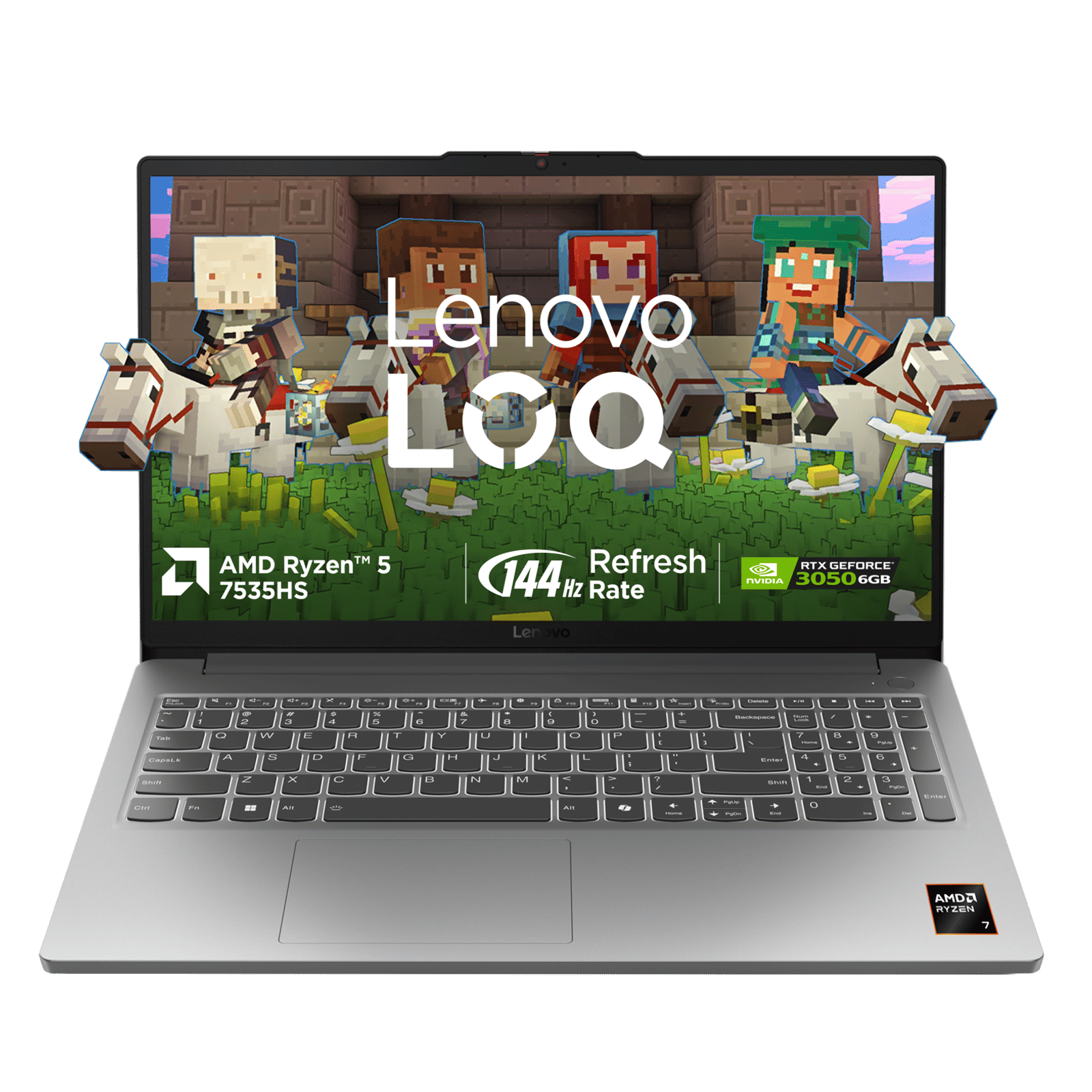 Lenovo LOQ 15ARP10E AMD Ryzen 5 Gaming Laptop (16GB, 512GB SSD, Windows 11 Home, 6GB Graphics, 15.6 inch 144 Hz FHD IPS Display, NVIDIA GeForce RTX 3050, MS Office Home 2024, Luna Grey, 1.8 KG) Lenovo LOQ 15ARP10E AMD Ryzen 5 Gaming Laptop (16GB, 512GB SSD, Windows 11 Home, 6GB Graphics, 15.6 inch 144 Hz FHD IPS Display, NVIDIA GeForce RTX 3050, MS Office Home 2024, Luna Grey, 1.8 KG)_1