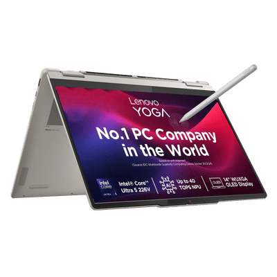 Lenovo Yoga 7 14ILL10 Intel Core Ultra 5 Touchscreen 2-in-1 Laptop (16GB, 512GB SSD, Windows 11 Home, 14 inch WUXGA OLED Display, MS Office Home 2024, Seashell, 1.38 KG)