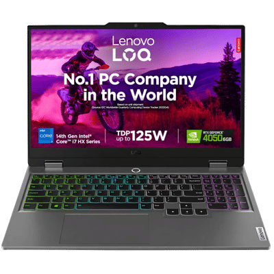 Lenovo LOQ 15IRX9 Intel Core i7 14th Gen Gaming Laptop (16GB, 512GB SSD, Windows 11 Home, 6GB Graphics, 15.6 inch 144 Hz Full HD IPS Display, NVIDIA GeForce RTX 4050, MS Office Home 2024, Luna Grey, 2.38 KG)
