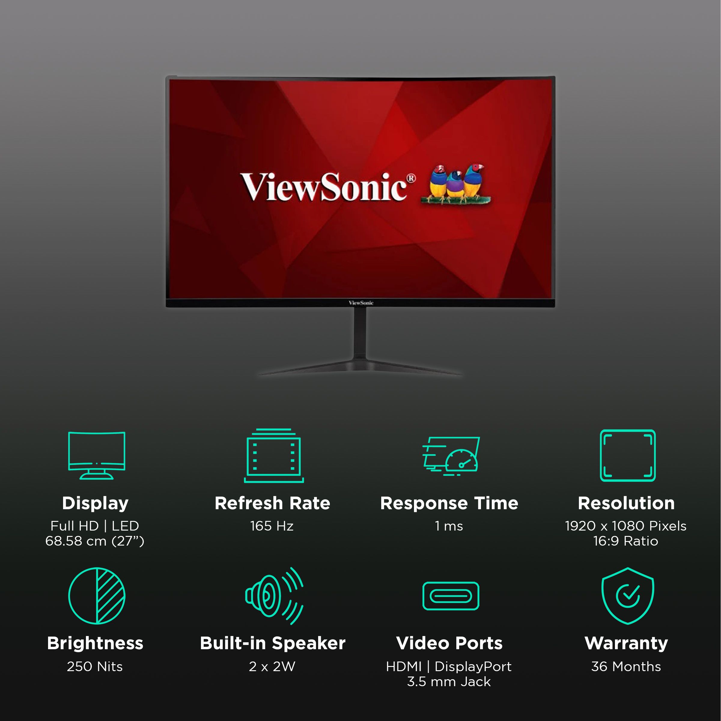 ViewSonic Omni 68.58 cm (27 inch) Full HD VA Panel LCD Frameless Gaming Monitor with Black Stabilizer ViewSonic Omni 68.58 cm (27 inch) Full HD VA Panel LCD Frameless Gaming Monitor with Black Stabilizer_3