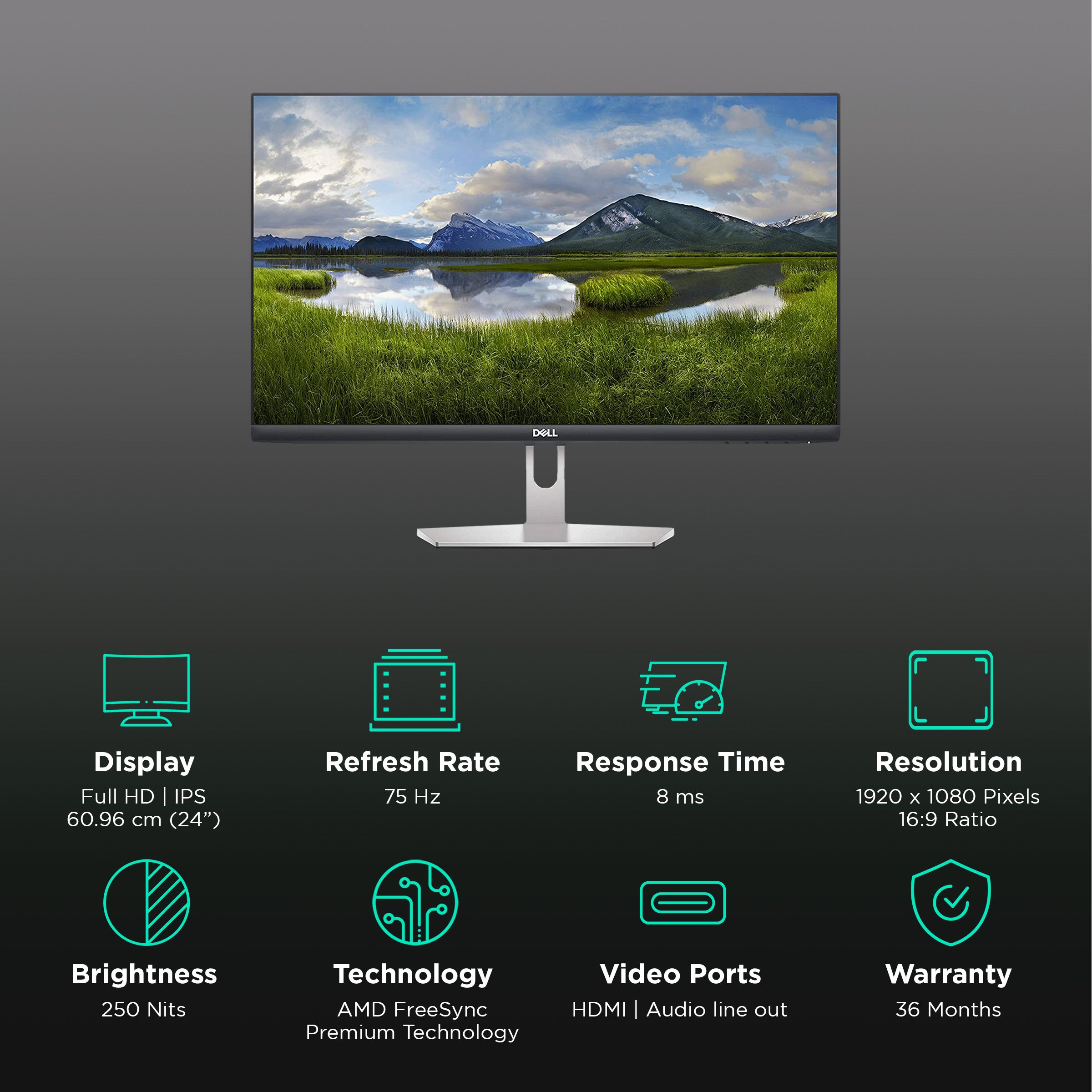 Dell S Series 60.96 cm (24 inch) Full HD IPS Panel LCD Ultra Thin Bezel Monitor with AMD FreeSync Technology Dell S Series 60.96 cm (24 inch) Full HD IPS Panel LCD Ultra Thin Bezel Monitor with AMD FreeSync Technology_3