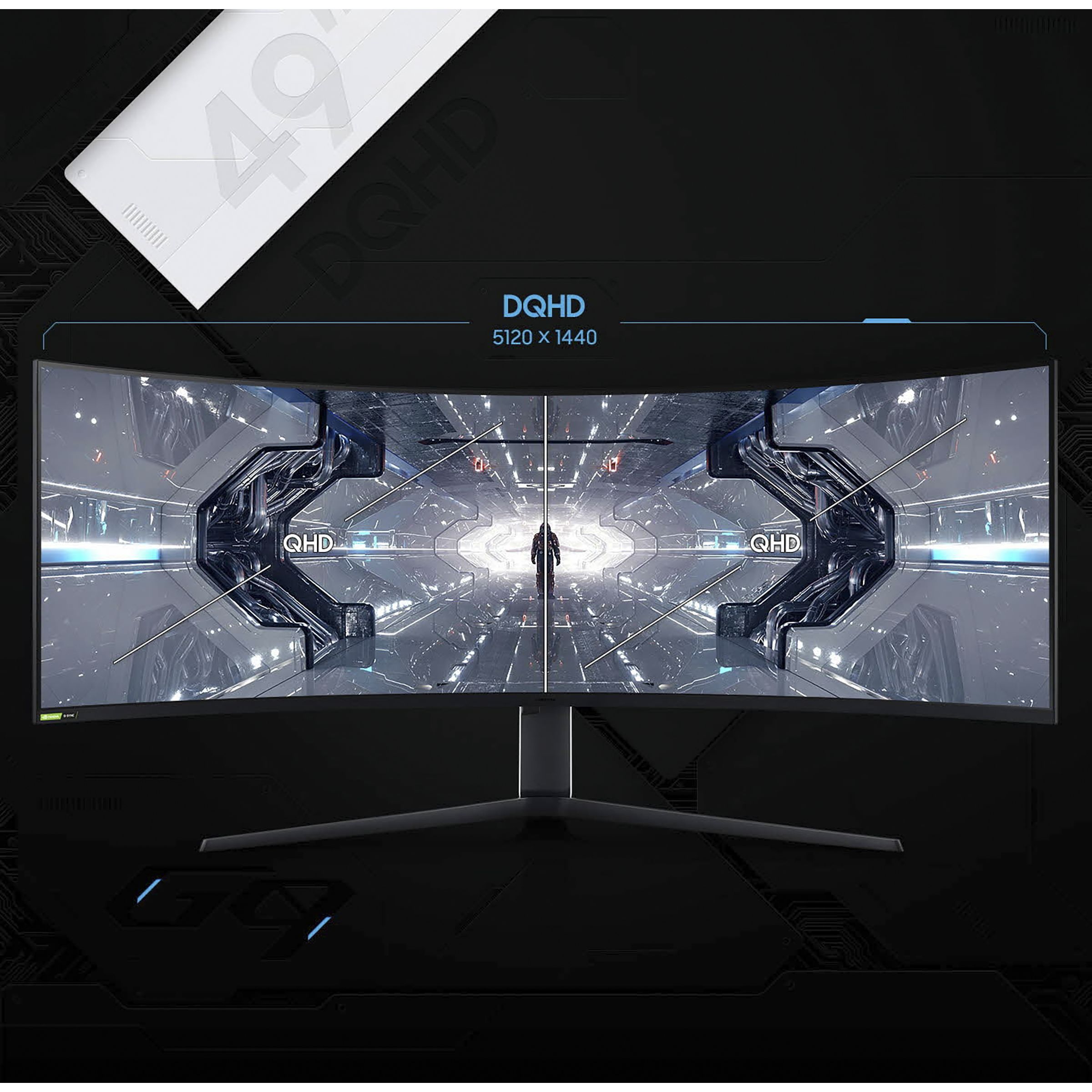 SAMSUNG Odyssey G9 123.9 cm (49 inch) DQHD VA Panel QLED Curved Height Adjustable Gaming Monitor with Black Equalizer_13